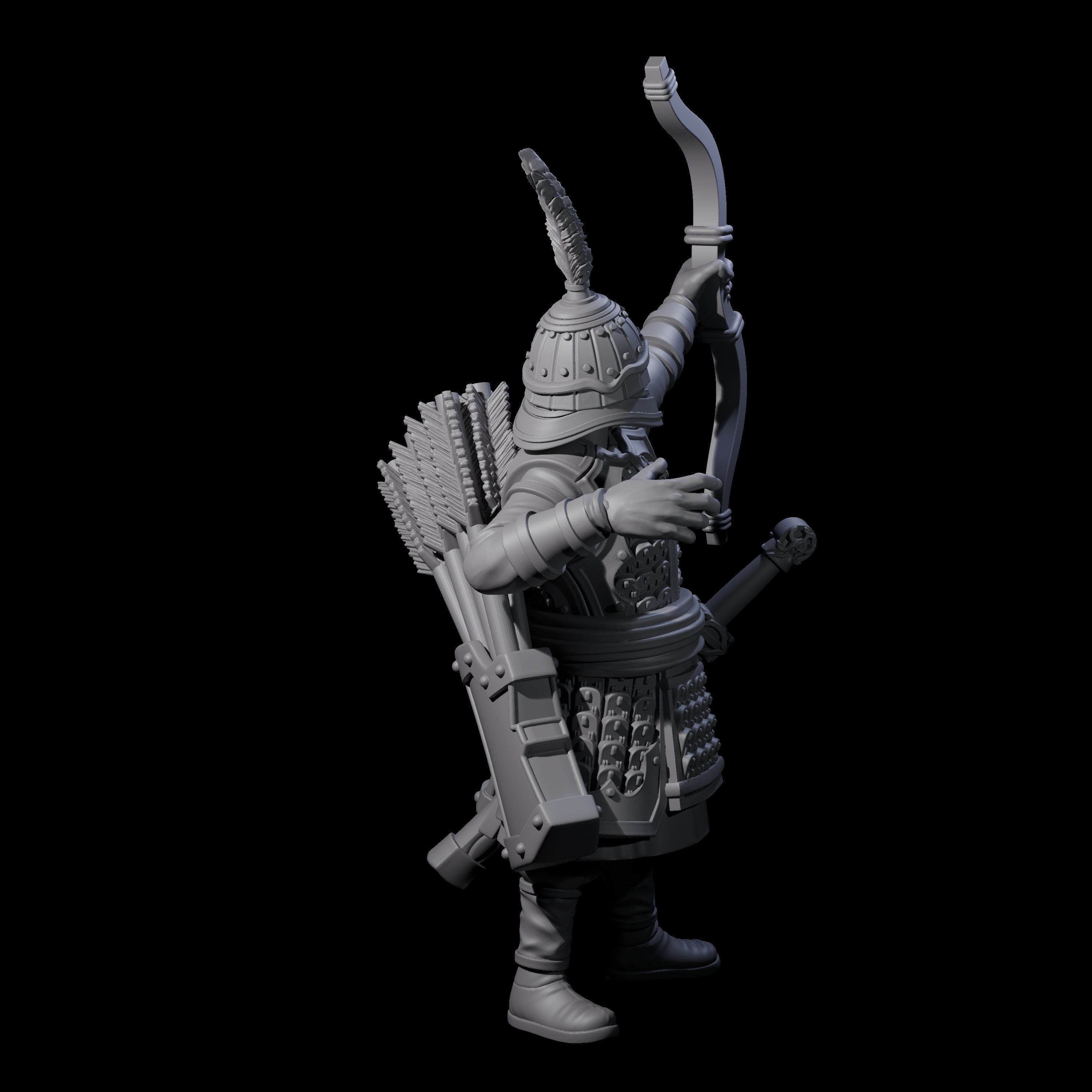 Kneeling Human Archer I Miniature for Dungeons and Dragons, Pathfinder or other TTRPGs