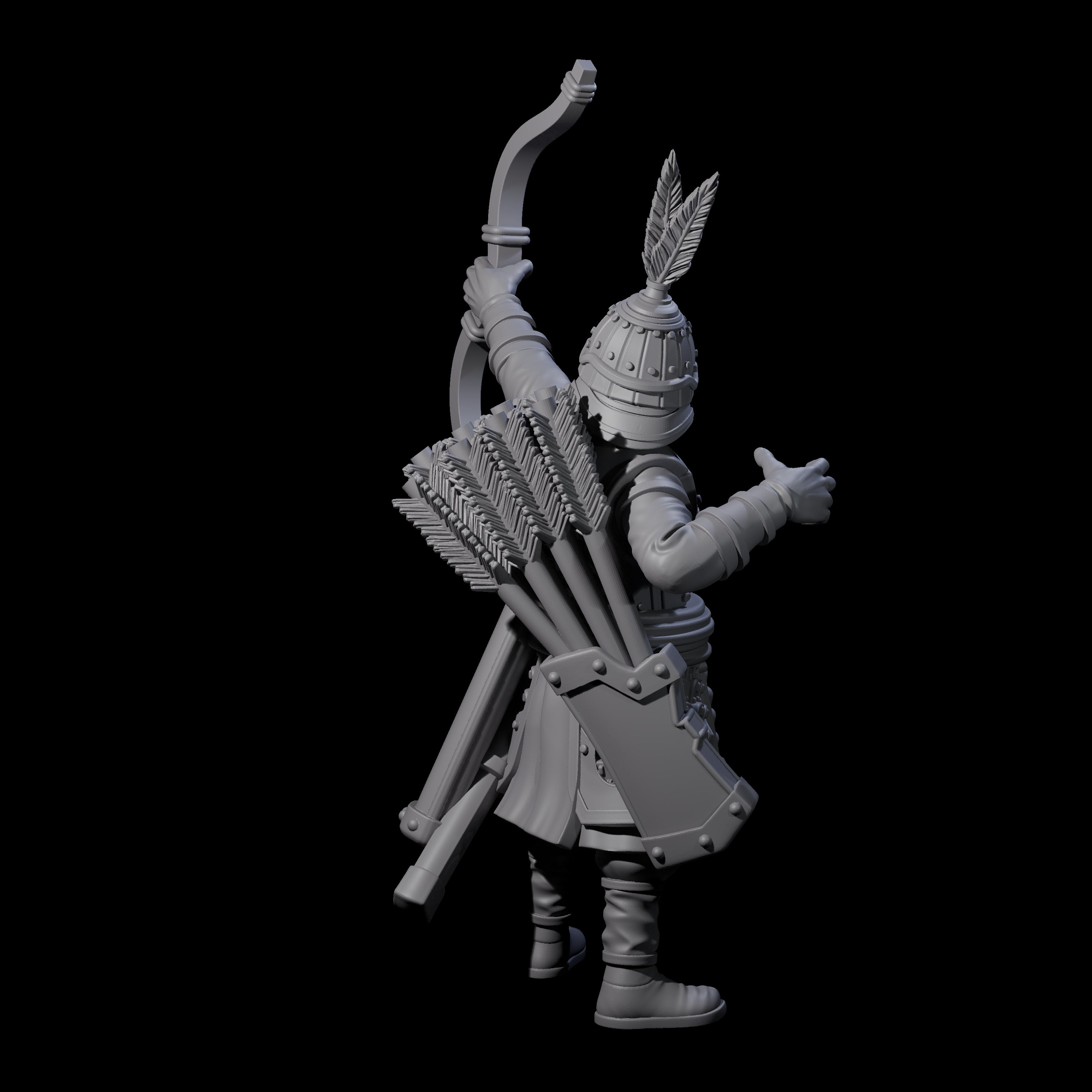 Kneeling Human Archer I Miniature for Dungeons and Dragons, Pathfinder or other TTRPGs