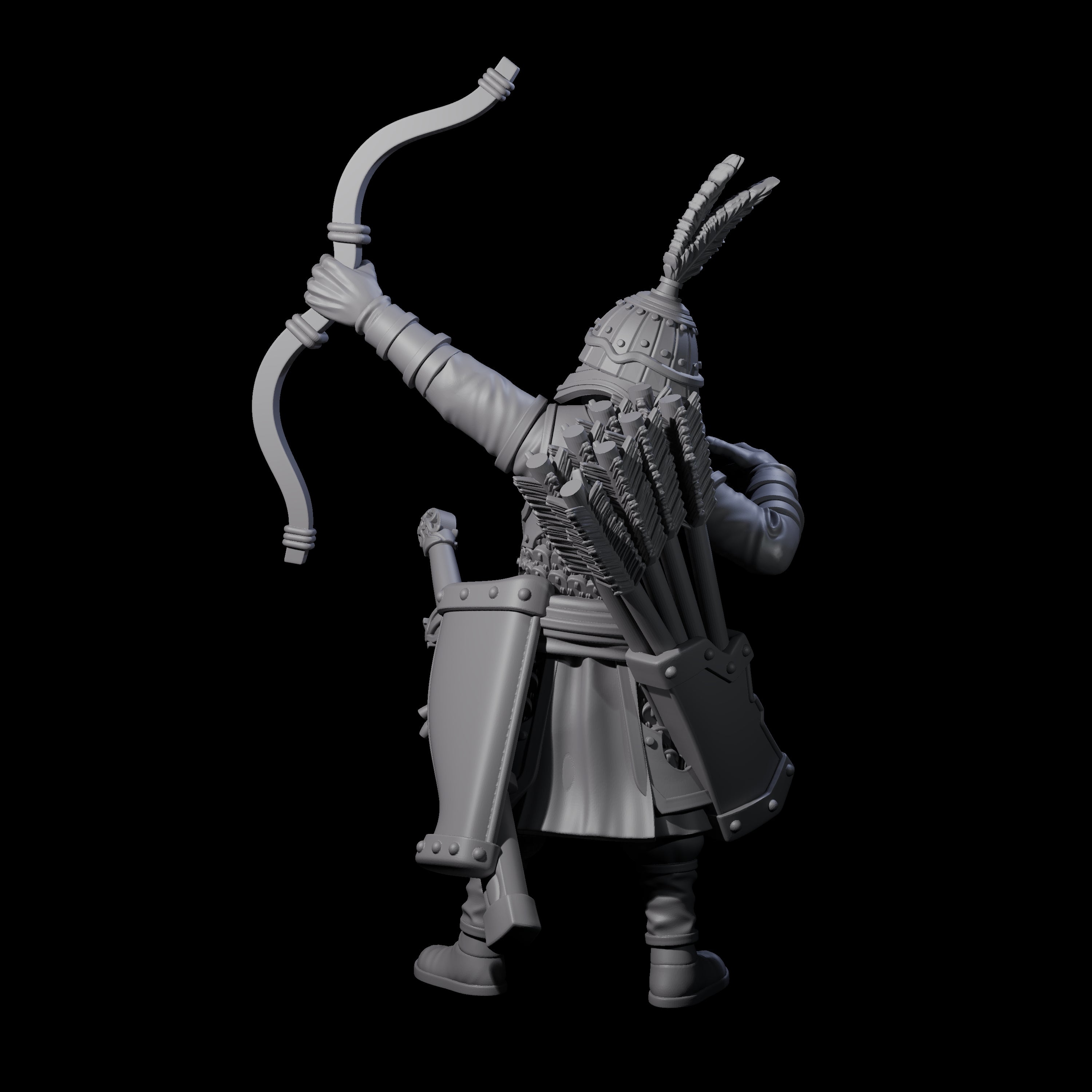 Kneeling Human Archer I Miniature for Dungeons and Dragons, Pathfinder or other TTRPGs