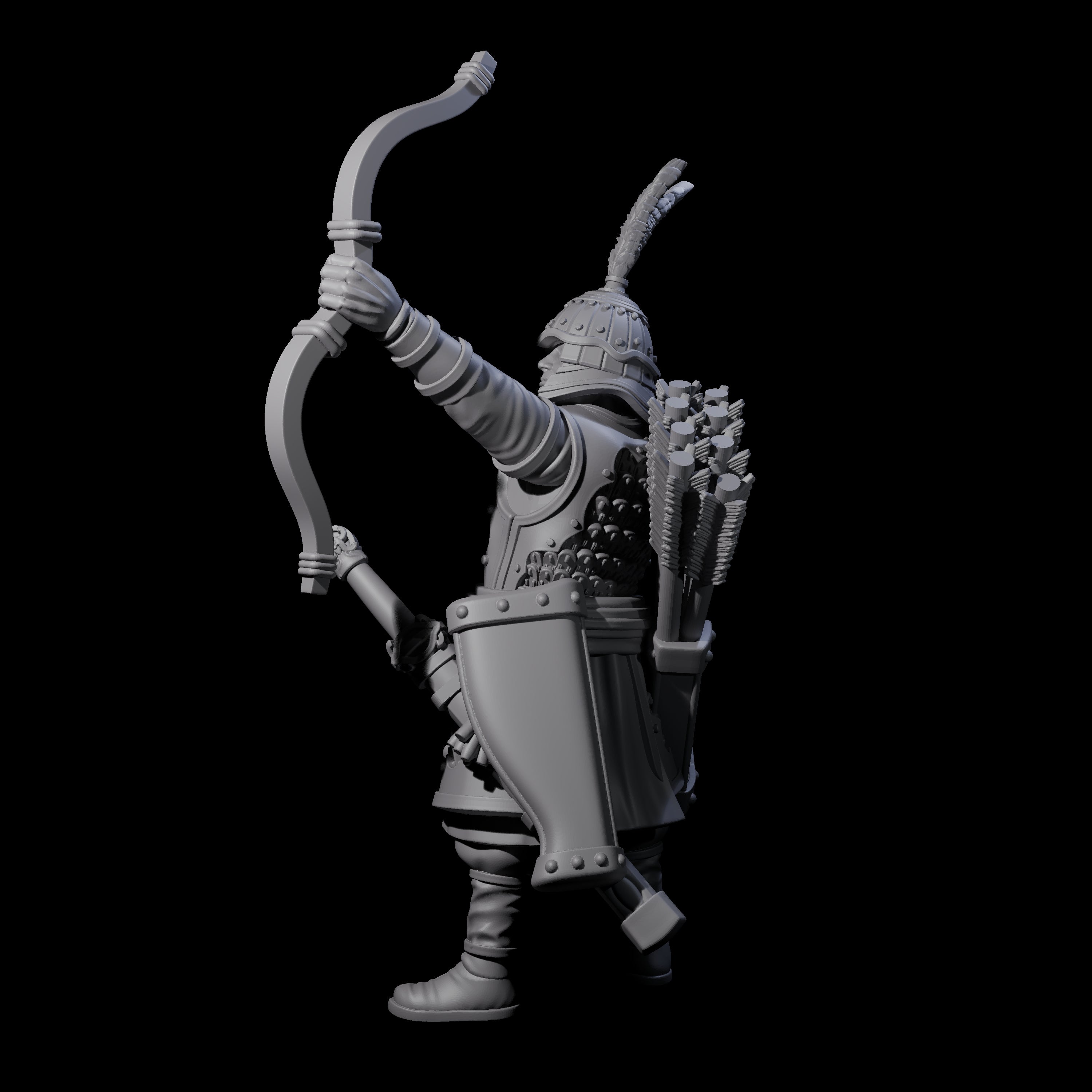Kneeling Human Archer I Miniature for Dungeons and Dragons, Pathfinder or other TTRPGs