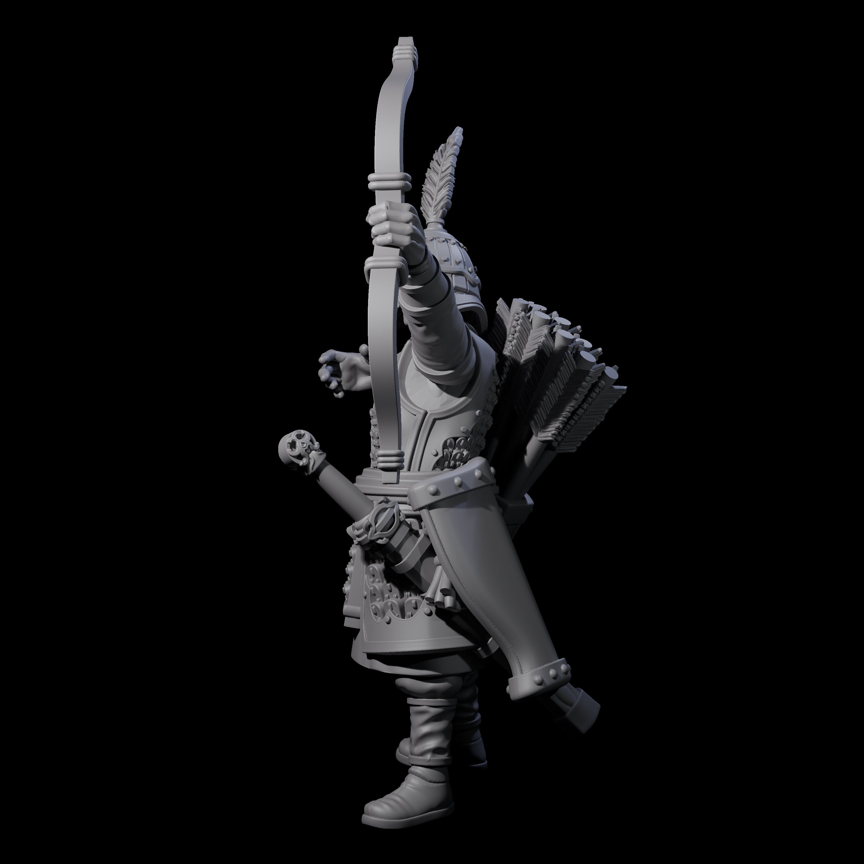 Kneeling Human Archer I Miniature for Dungeons and Dragons, Pathfinder or other TTRPGs