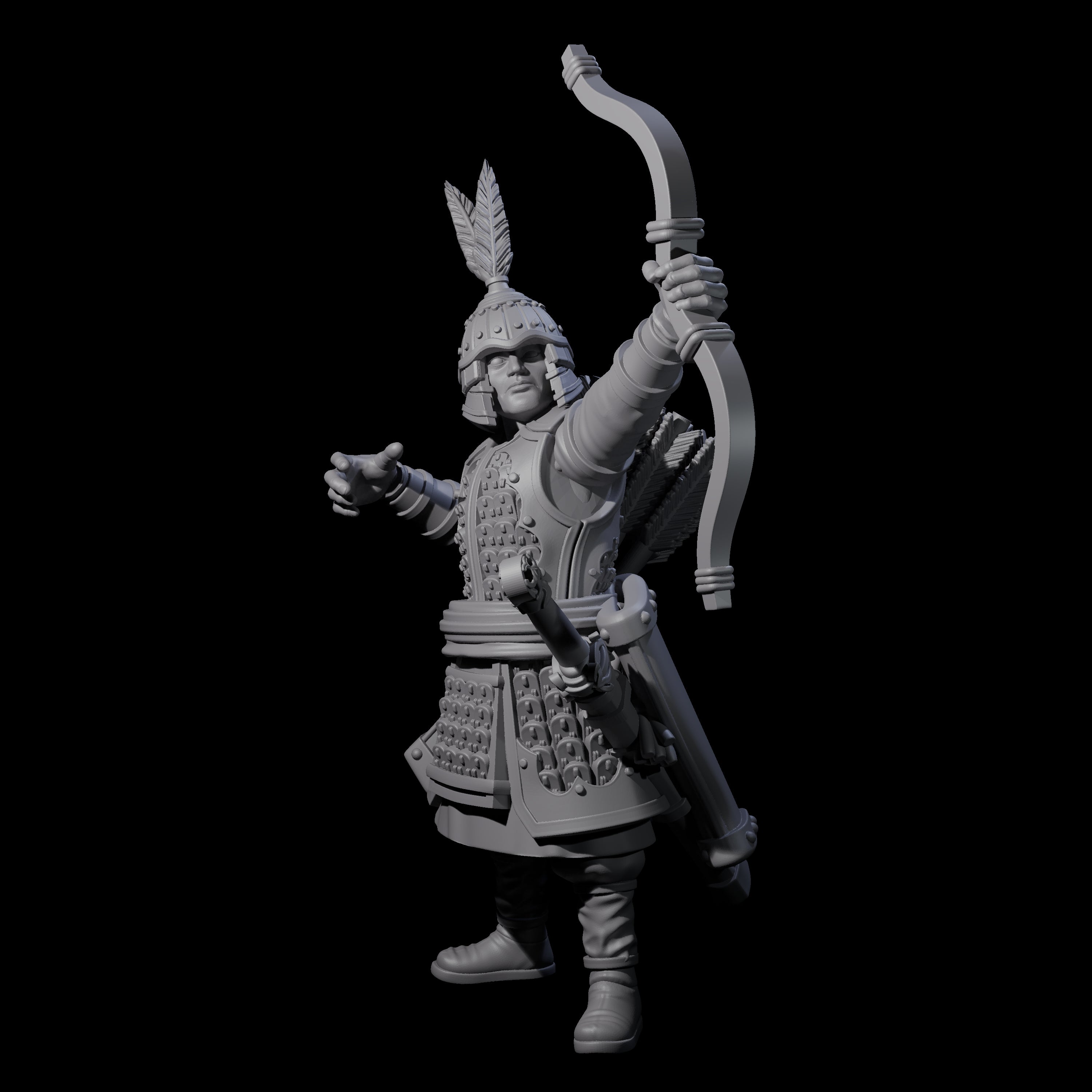 Kneeling Human Archer I Miniature for Dungeons and Dragons, Pathfinder or other TTRPGs