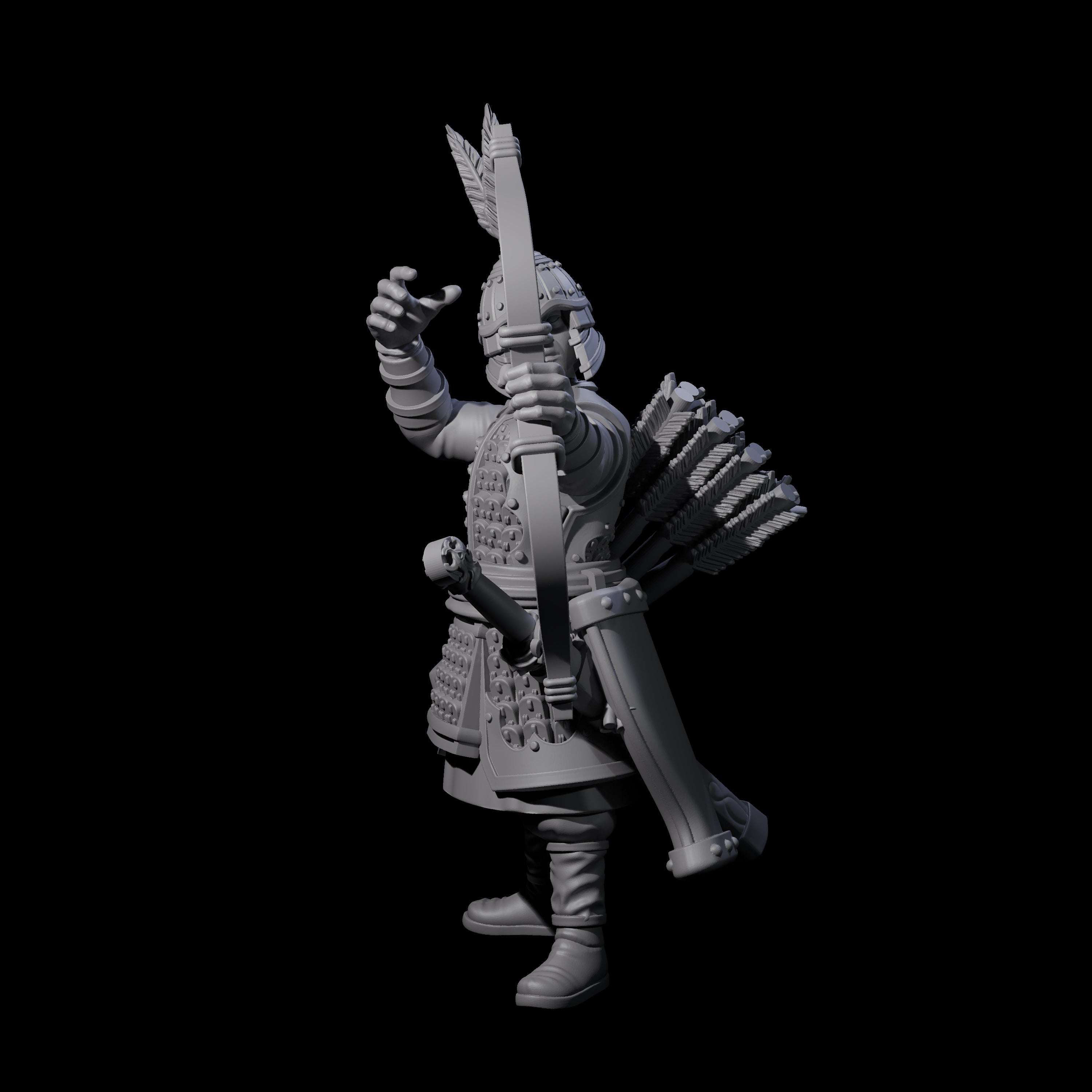 Kneeling Human Archers Miniature for Dungeons and Dragons, Pathfinder or other TTRPGs