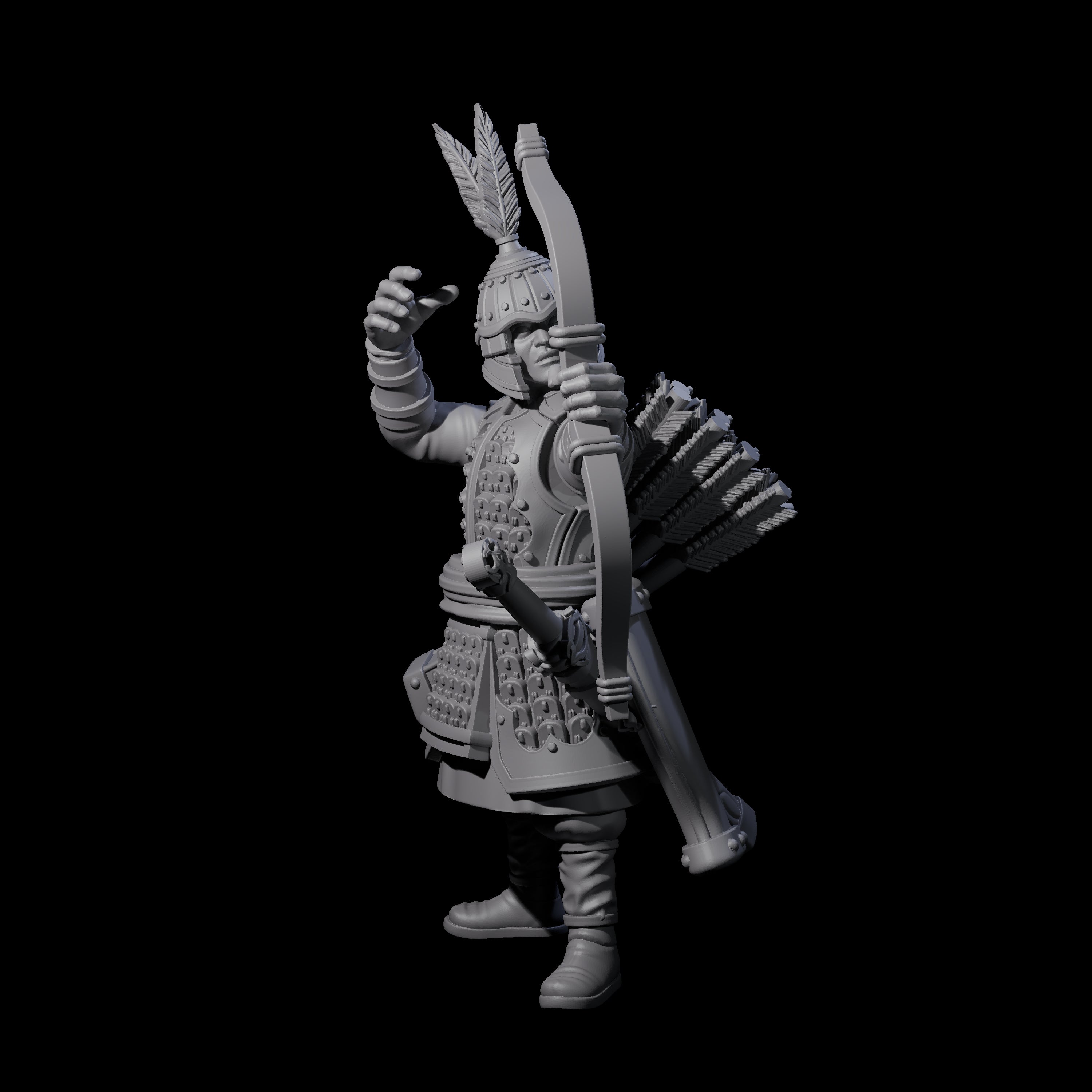 Kneeling Human Archers Miniature for Dungeons and Dragons, Pathfinder or other TTRPGs