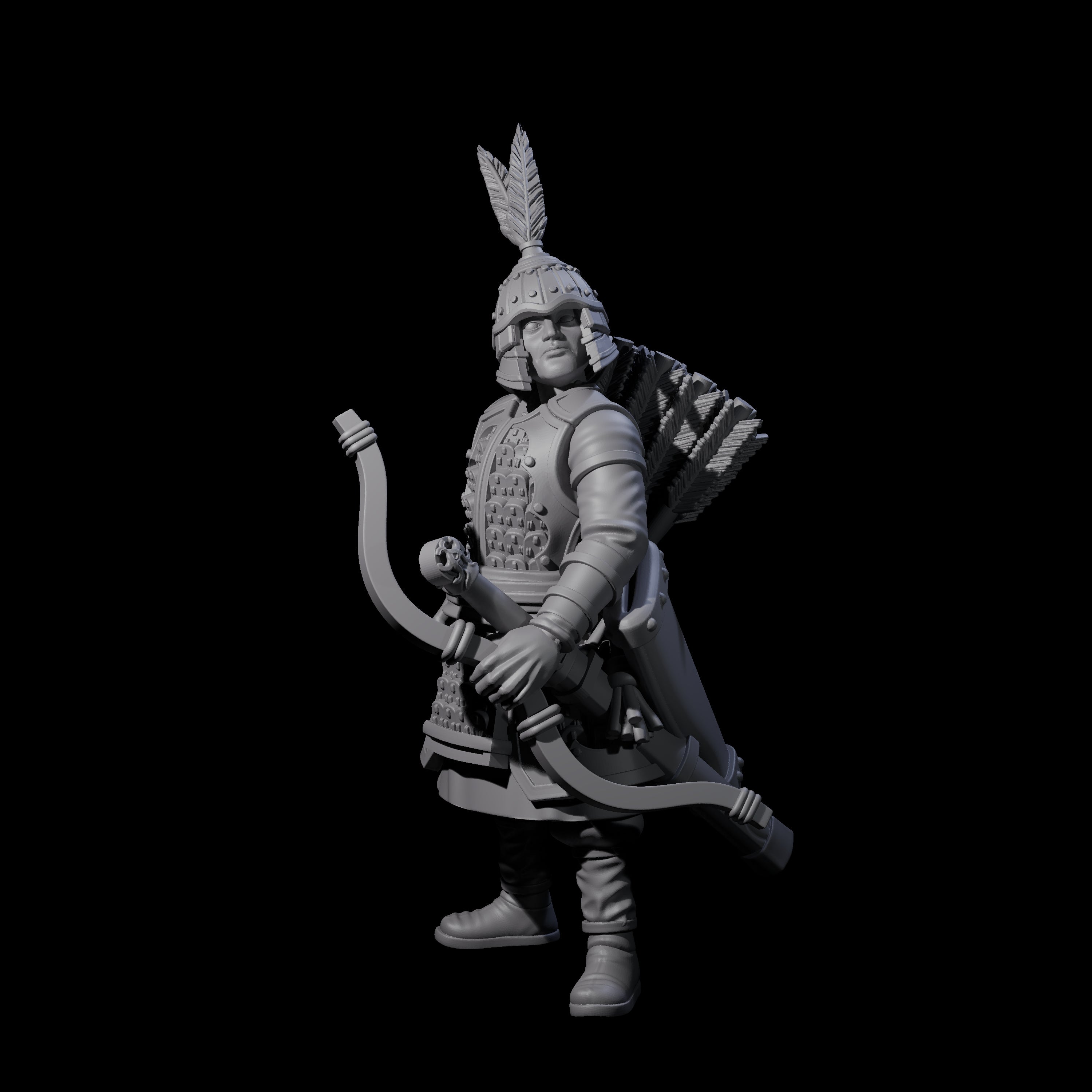 Kneeling Human Archers Miniature for Dungeons and Dragons, Pathfinder or other TTRPGs