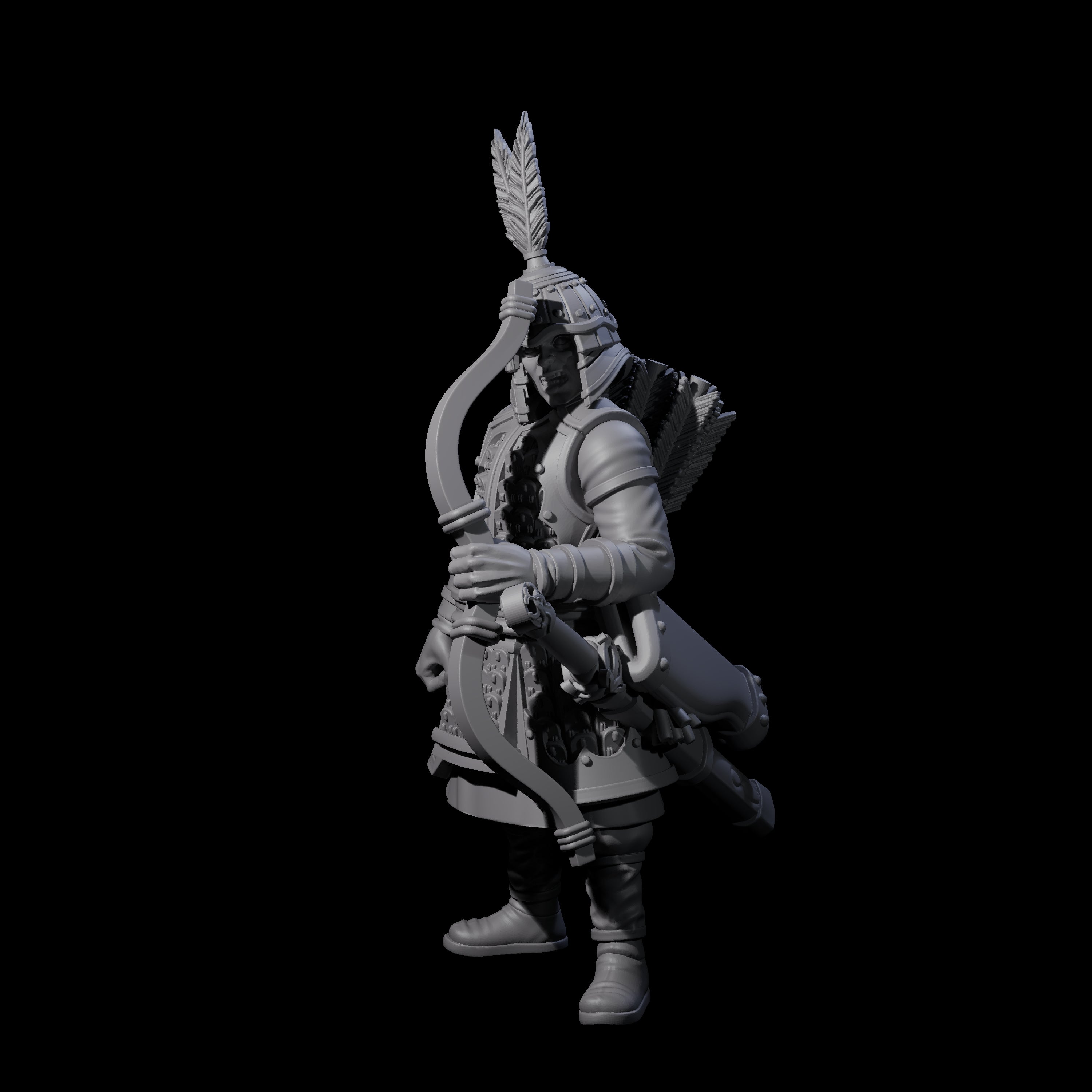 Kneeling Human Archers Miniature for Dungeons and Dragons, Pathfinder or other TTRPGs