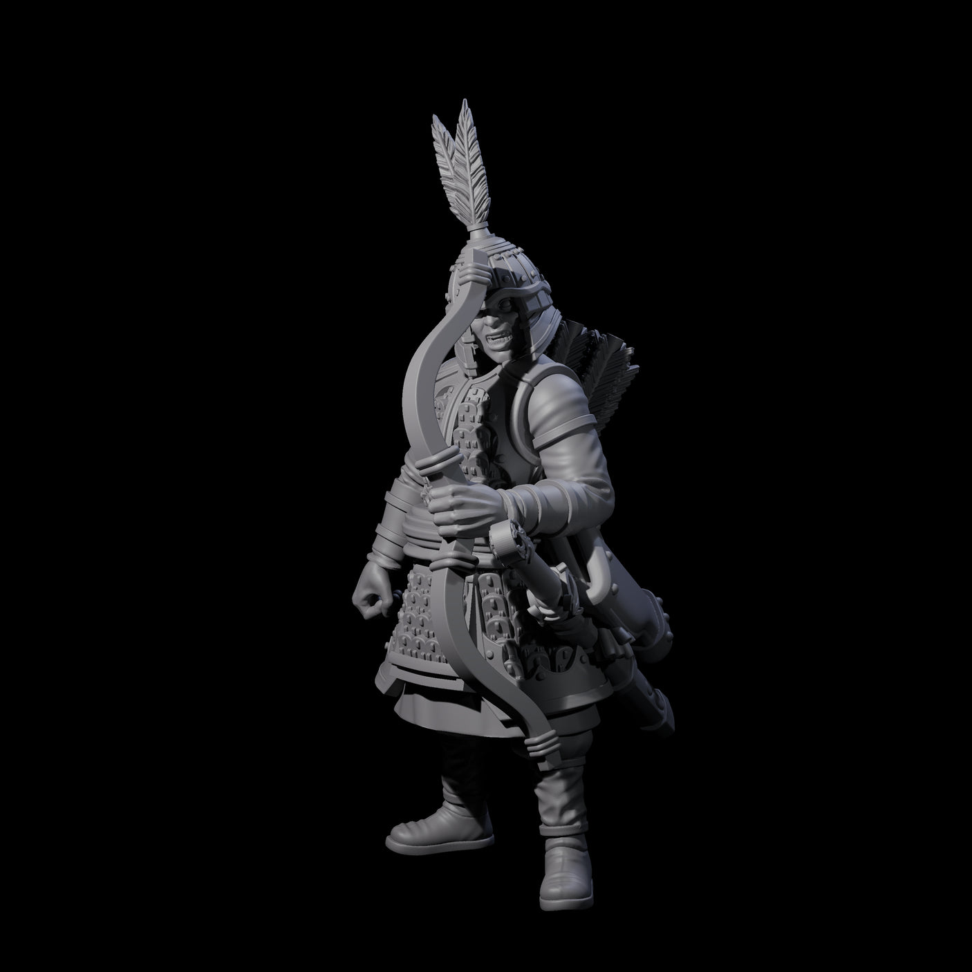 Kneeling Human Archers Miniature for Dungeons and Dragons, Pathfinder or other TTRPGs