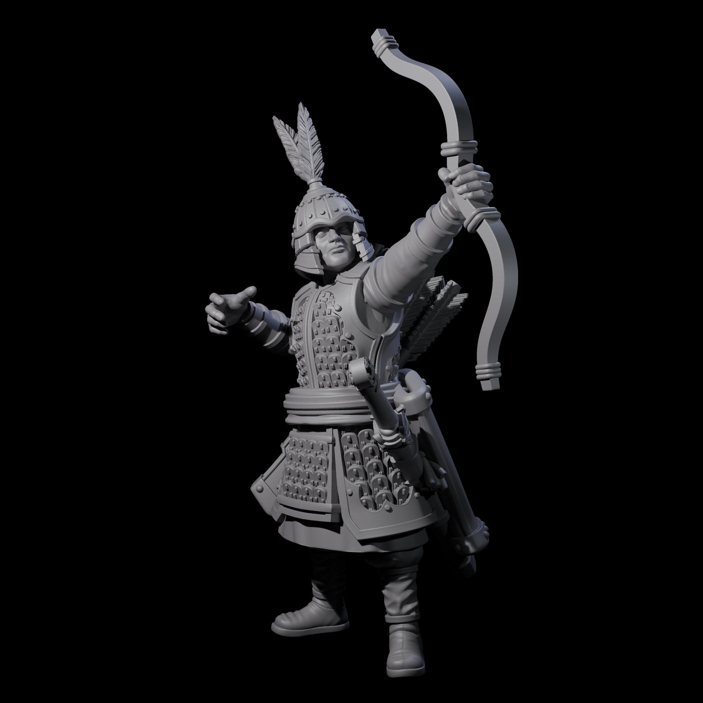 Kneeling Human Archers Miniature for Dungeons and Dragons, Pathfinder or other TTRPGs