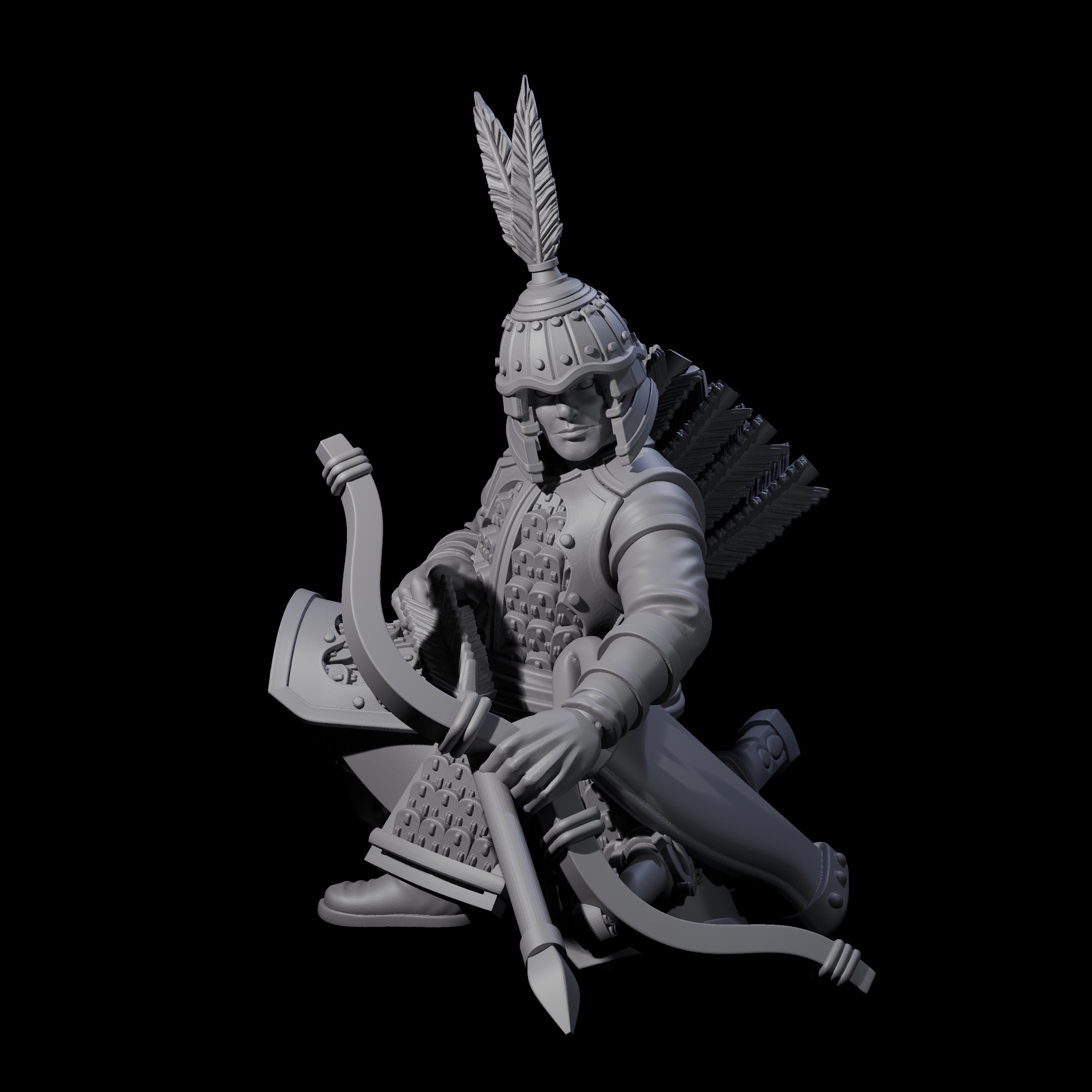 Kneeling Human Archers Miniature for Dungeons and Dragons, Pathfinder or other TTRPGs