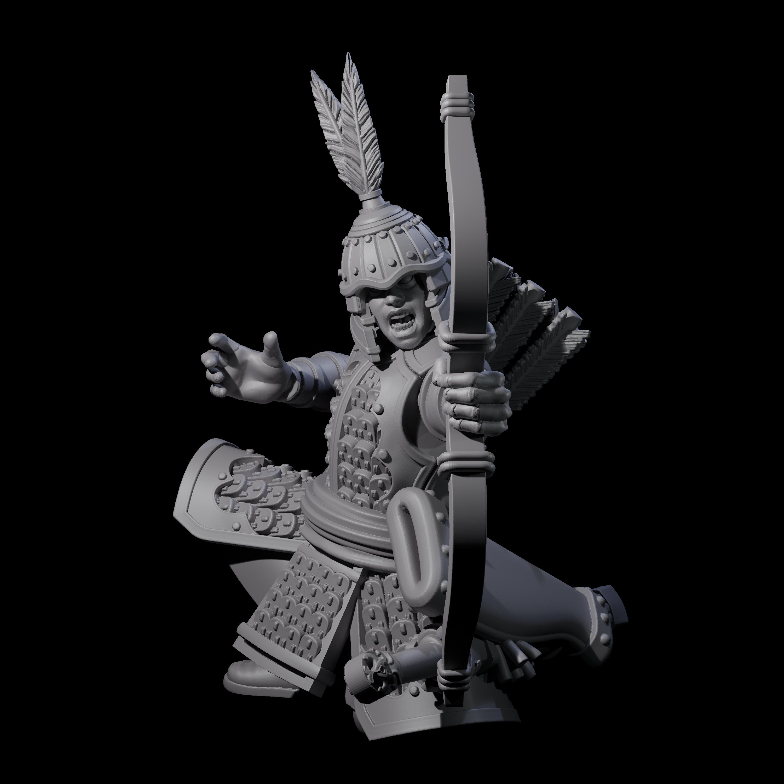 Kneeling Human Archers Miniature for Dungeons and Dragons, Pathfinder or other TTRPGs