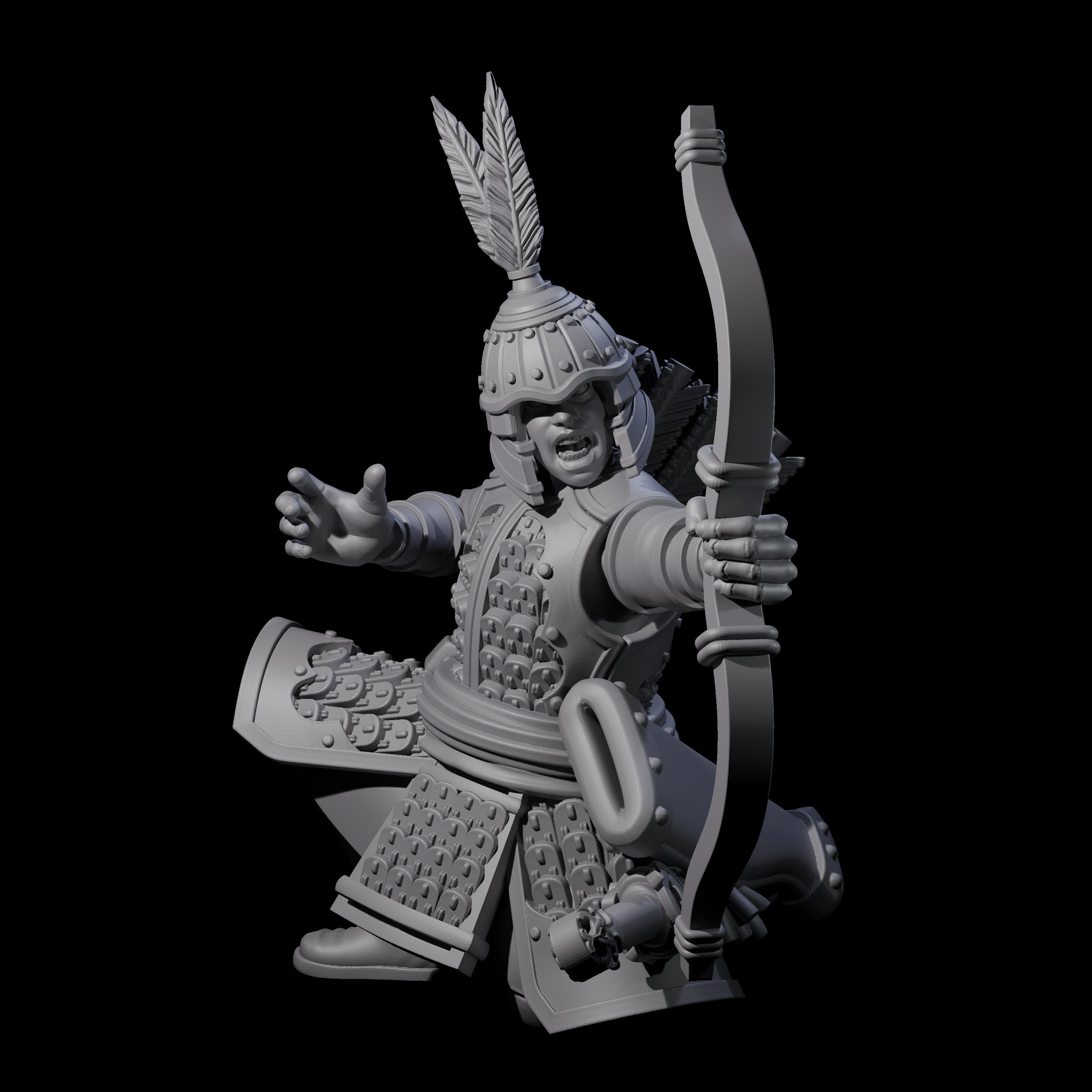 Kneeling Human Archers Miniature for Dungeons and Dragons, Pathfinder or other TTRPGs
