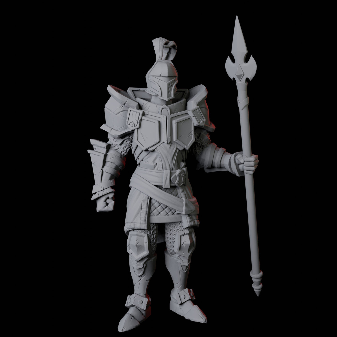 Knight on Guard Miniature for Dungeons and Dragons, Pathfinder or other TTRPGs