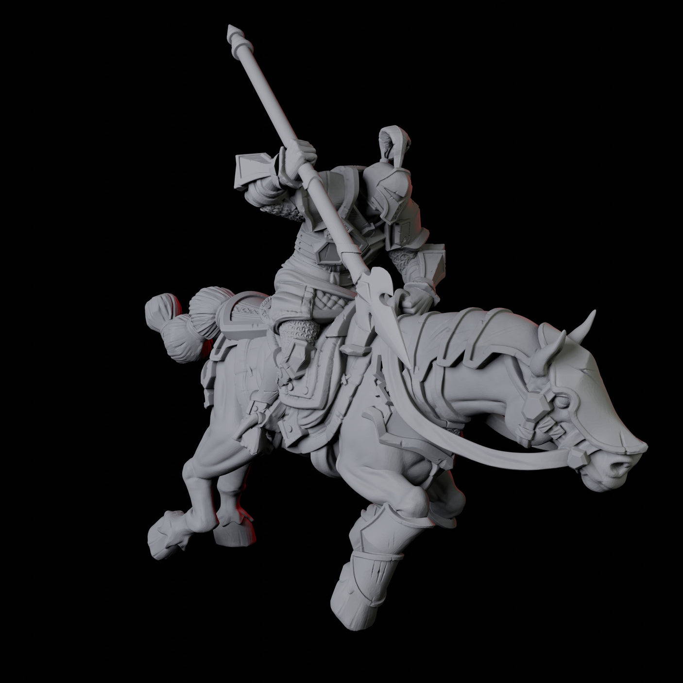 Knight on Horseback B Miniature for Dungeons and Dragons, Pathfinder or other TTRPGs