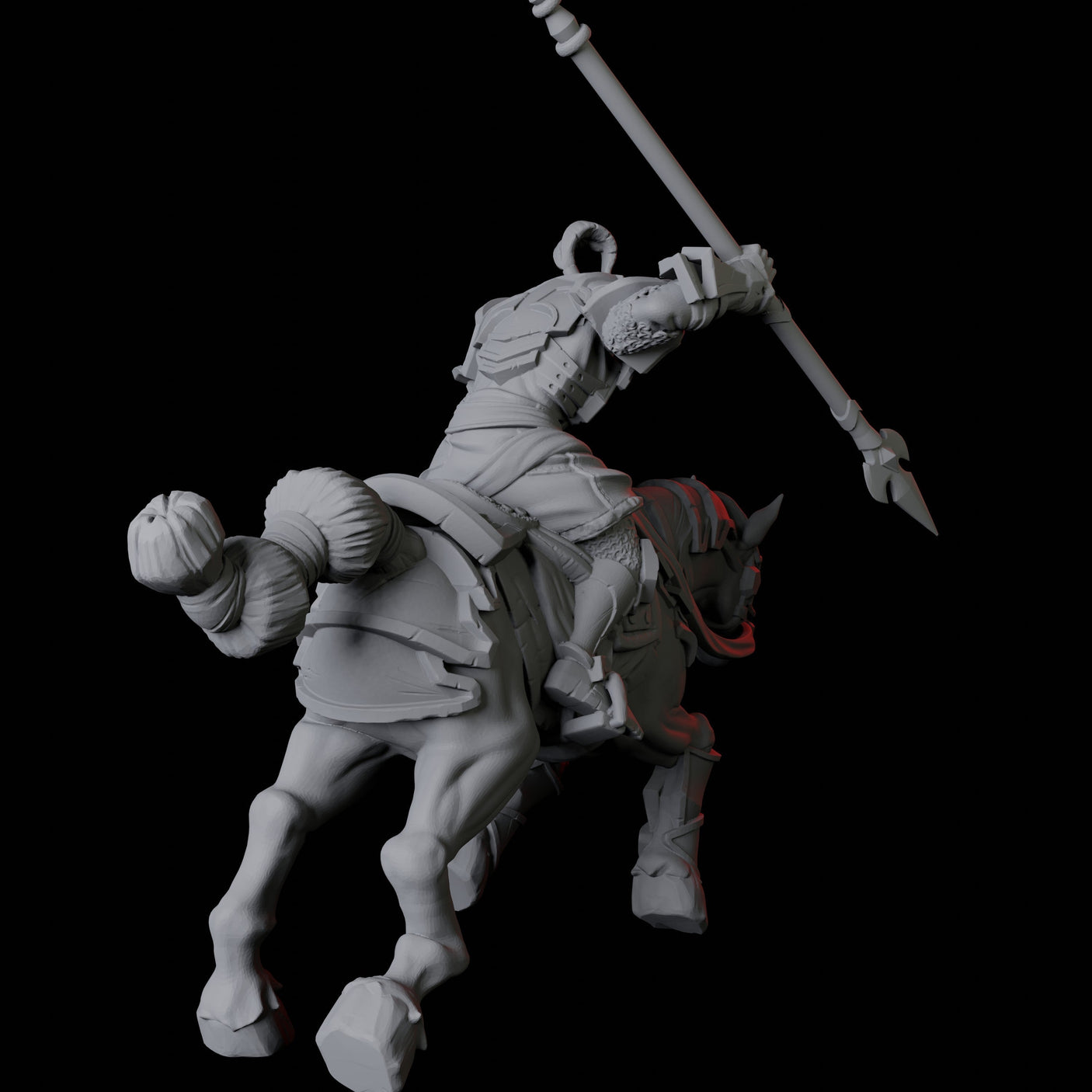 Knight on Horseback B Miniature for Dungeons and Dragons, Pathfinder or other TTRPGs