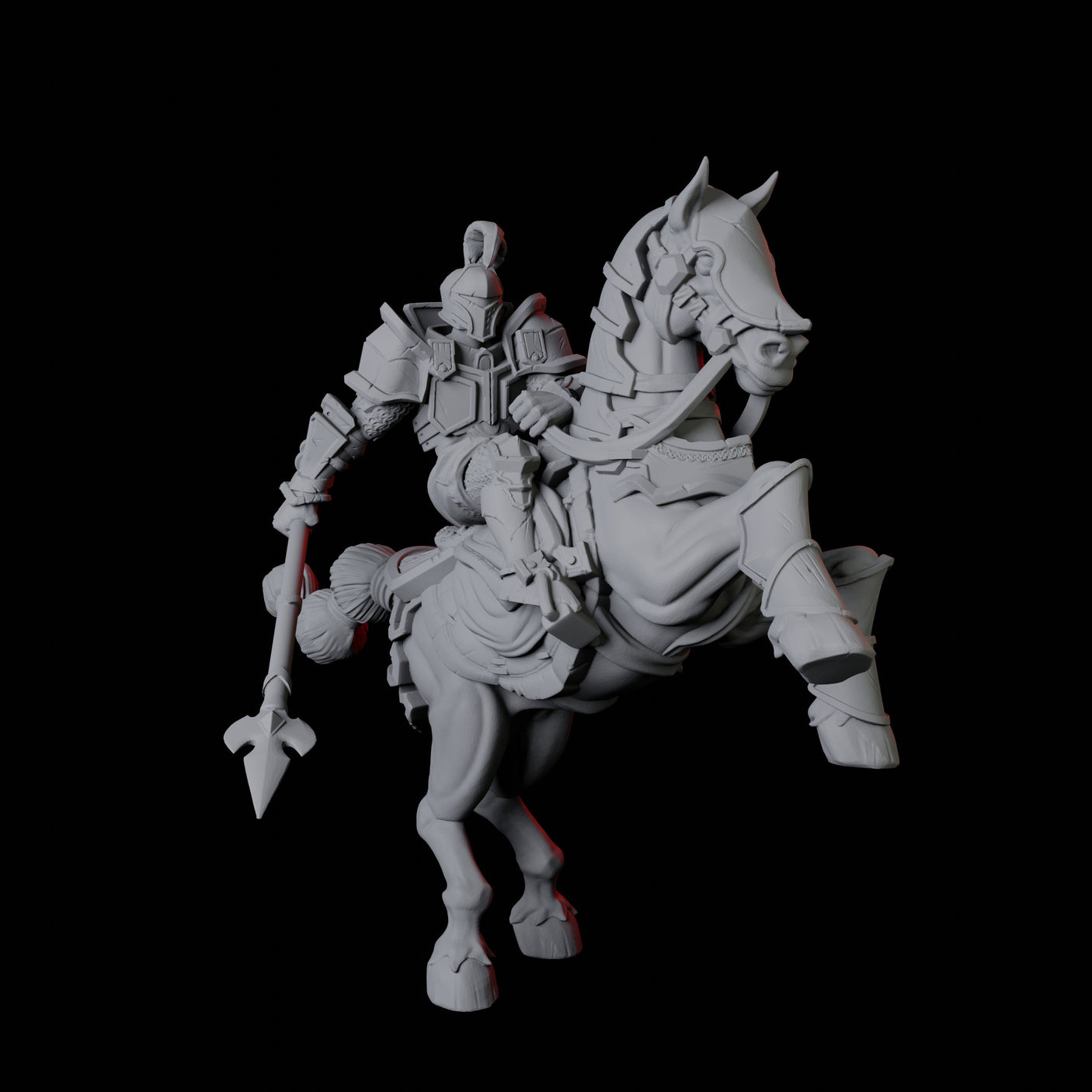 Knight on Horseback C Miniature for Dungeons and Dragons, Pathfinder or other TTRPGs