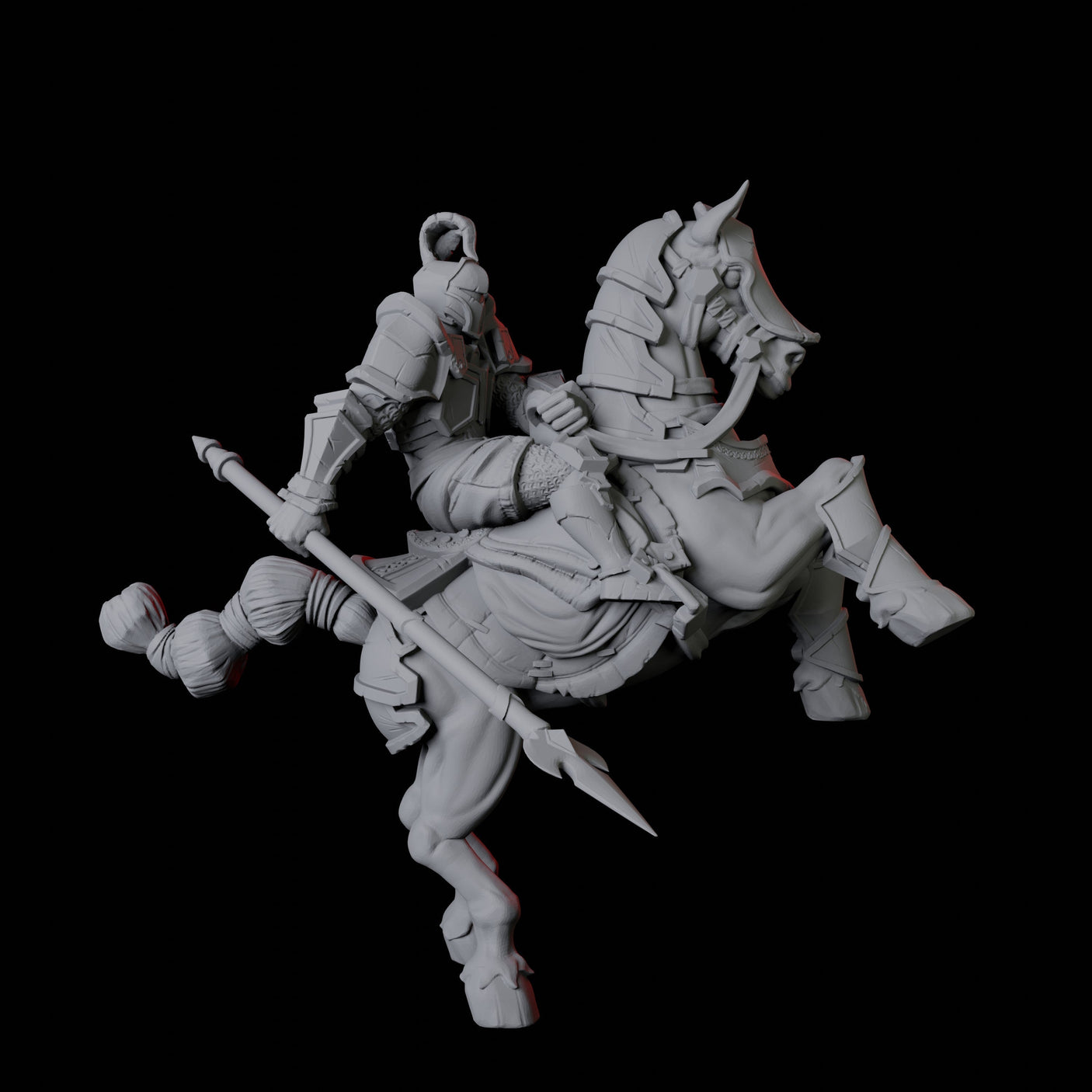 Knight on Horseback C Miniature for Dungeons and Dragons, Pathfinder or other TTRPGs