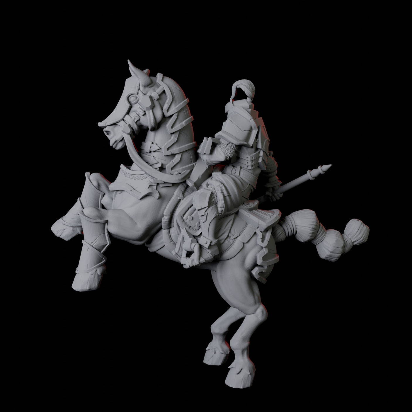 Knight on Horseback C Miniature for Dungeons and Dragons, Pathfinder or other TTRPGs