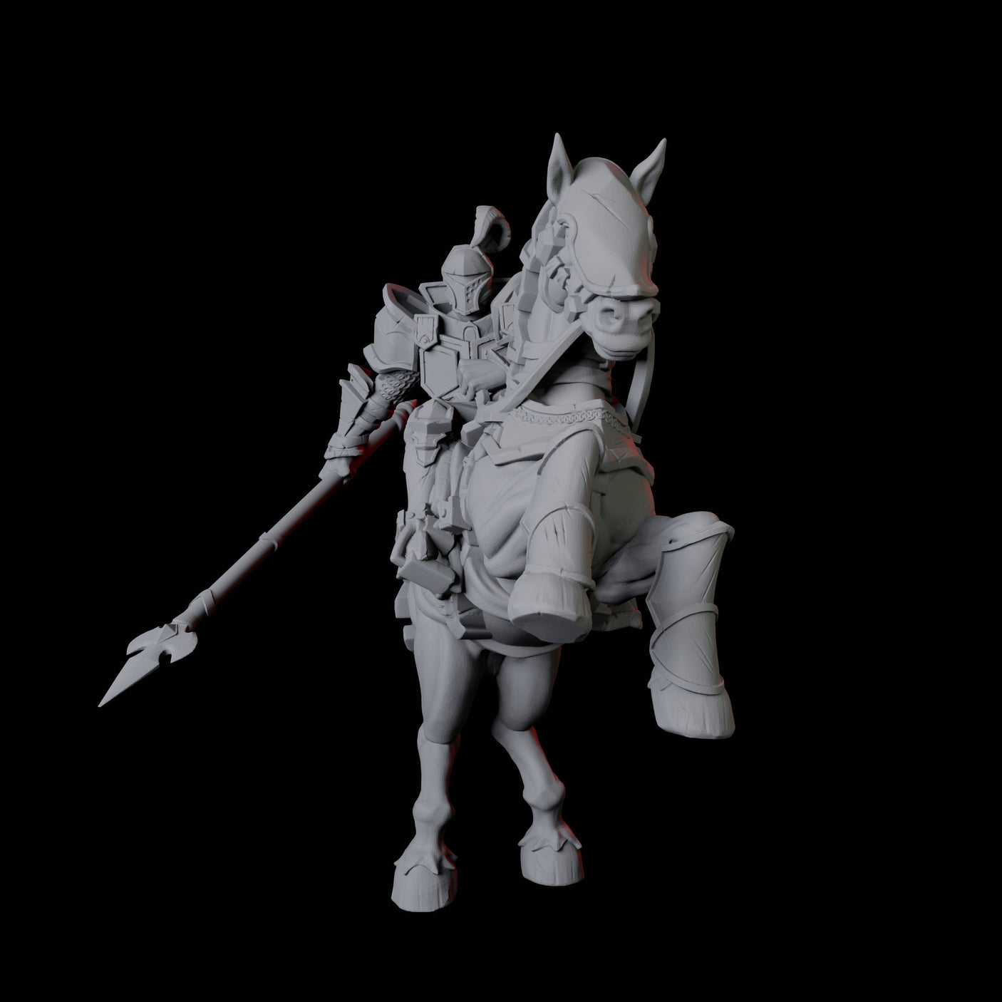 Knight on Horseback C Miniature for Dungeons and Dragons, Pathfinder or other TTRPGs