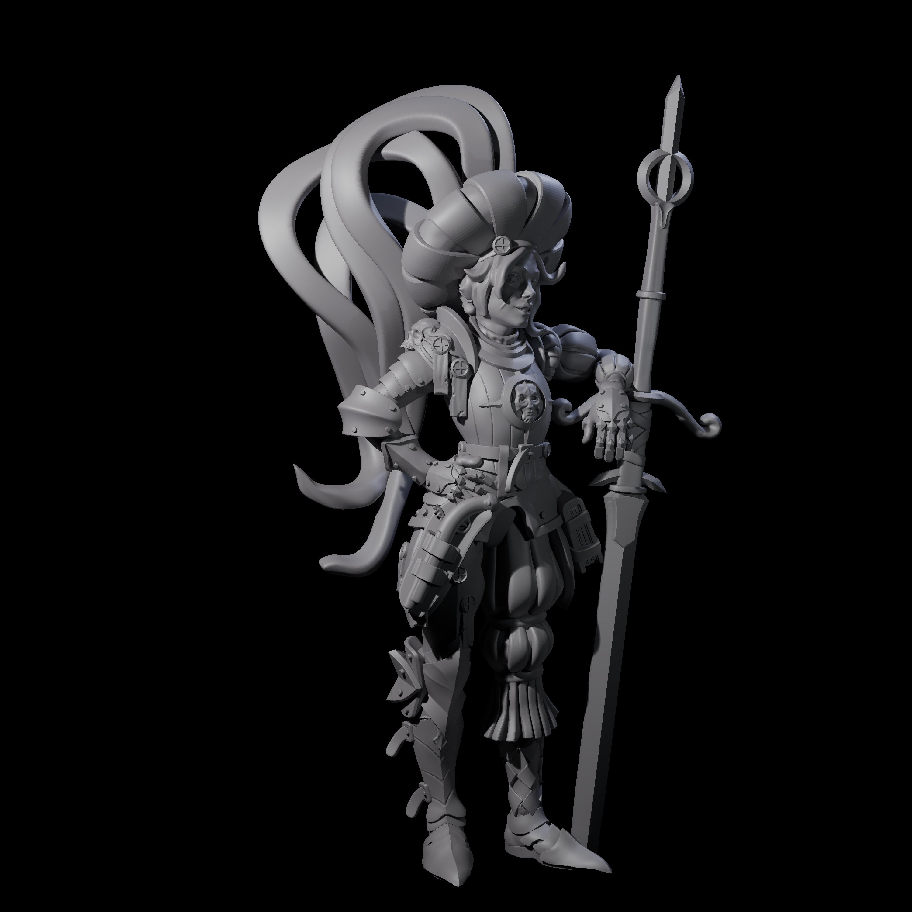 Leaning Fancy Guard Miniature for Dungeons and Dragons, Pathfinder or other TTRPGs