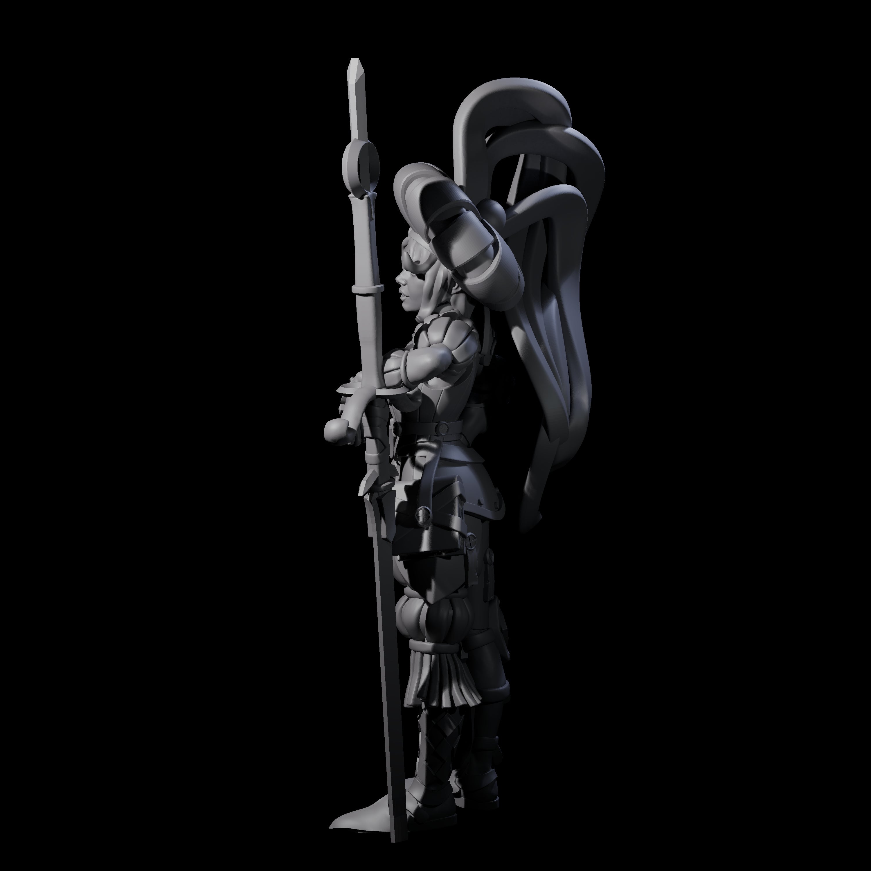 Leaning Fancy Guard Miniature for Dungeons and Dragons, Pathfinder or other TTRPGs