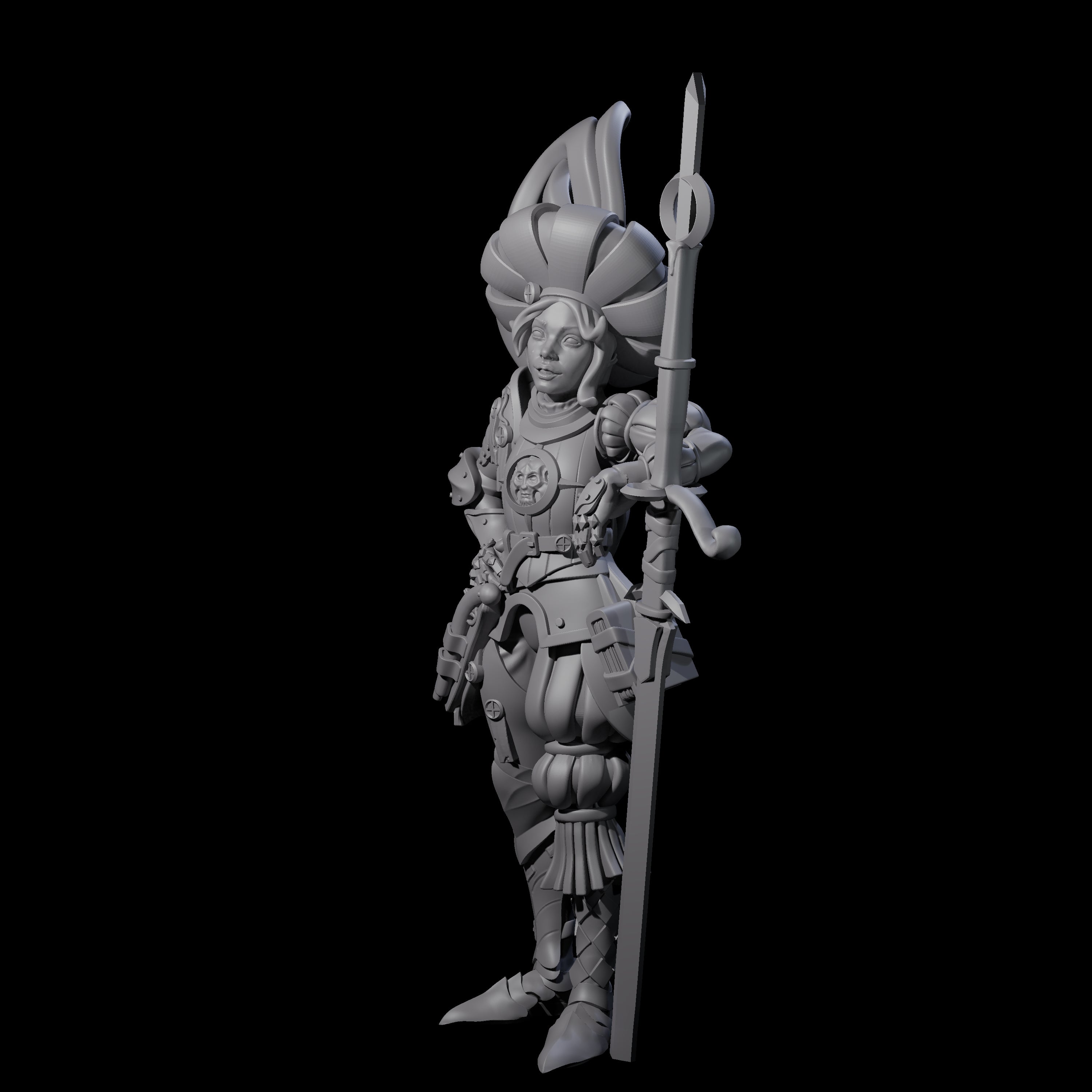 Leaning Fancy Guard Miniature for Dungeons and Dragons, Pathfinder or other TTRPGs