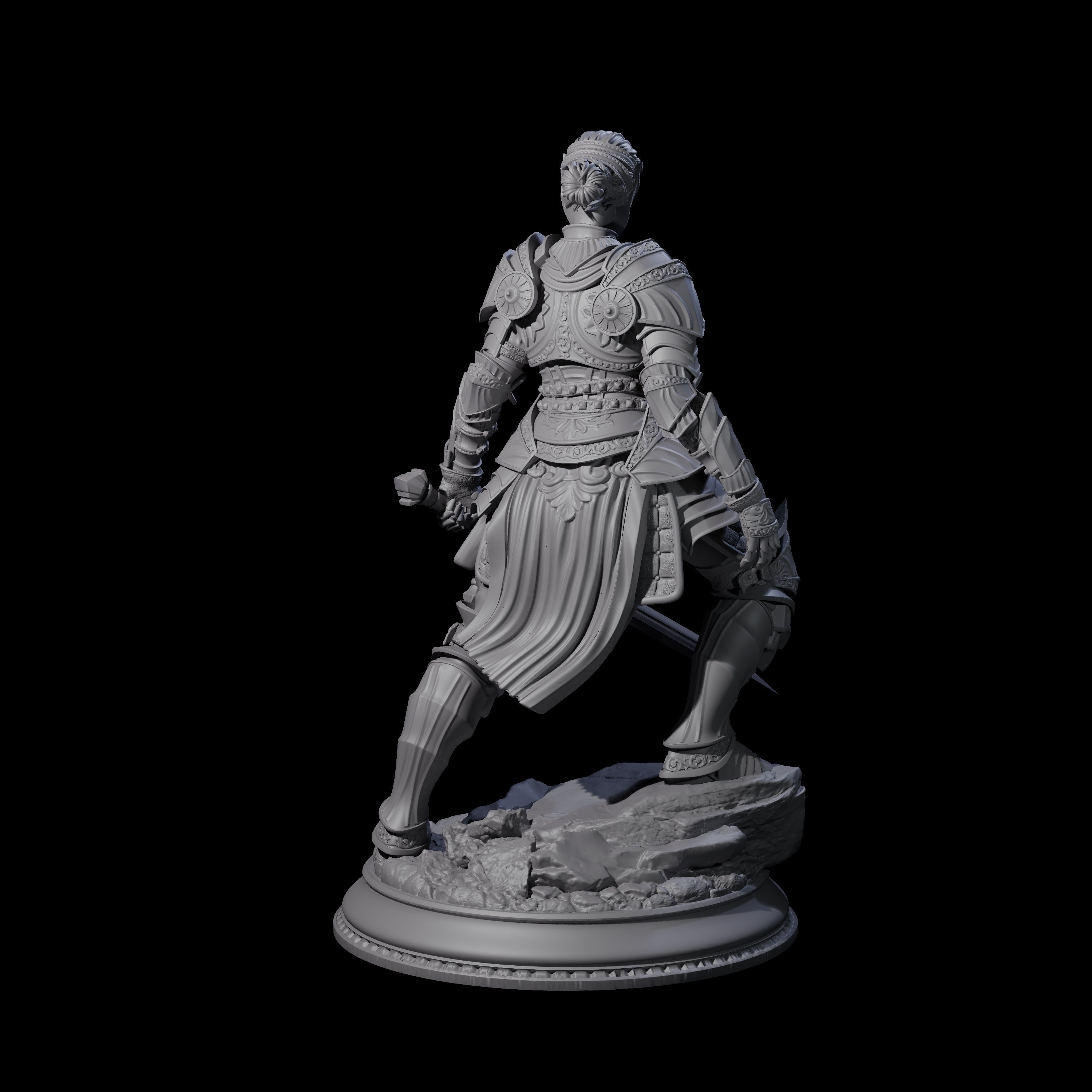 Leaning Ornate Knight Miniature for Dungeons and Dragons, Pathfinder or other TTRPGs