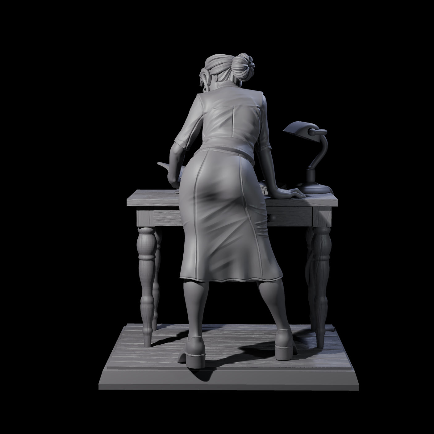 Leaning Over Human Investigator Miniature for Dungeons and Dragons, Pathfinder or other TTRPGs