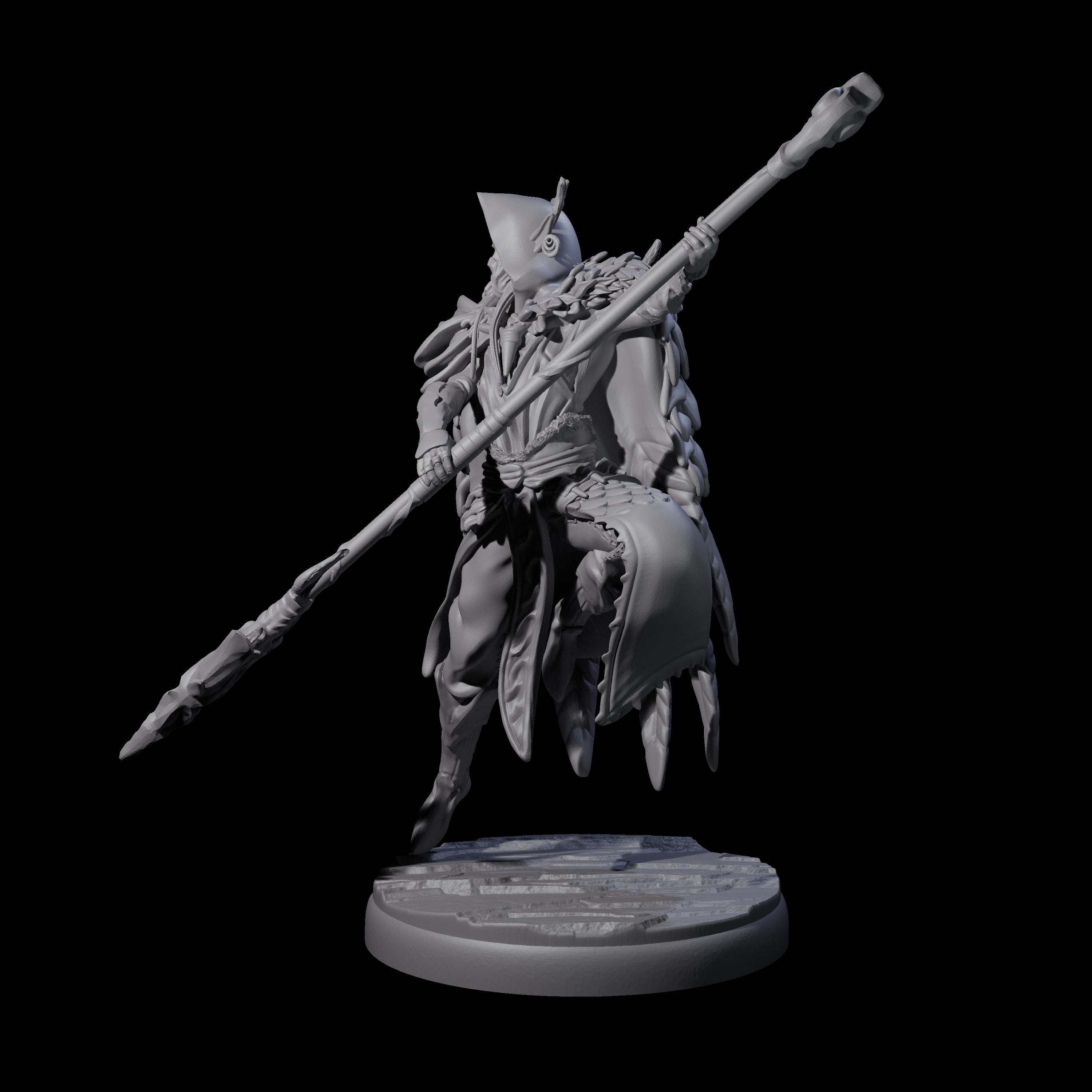 Leaping Dark Elf Underdark Guardian A Miniature for Dungeons and Dragons, Pathfinder or other TTRPGs
