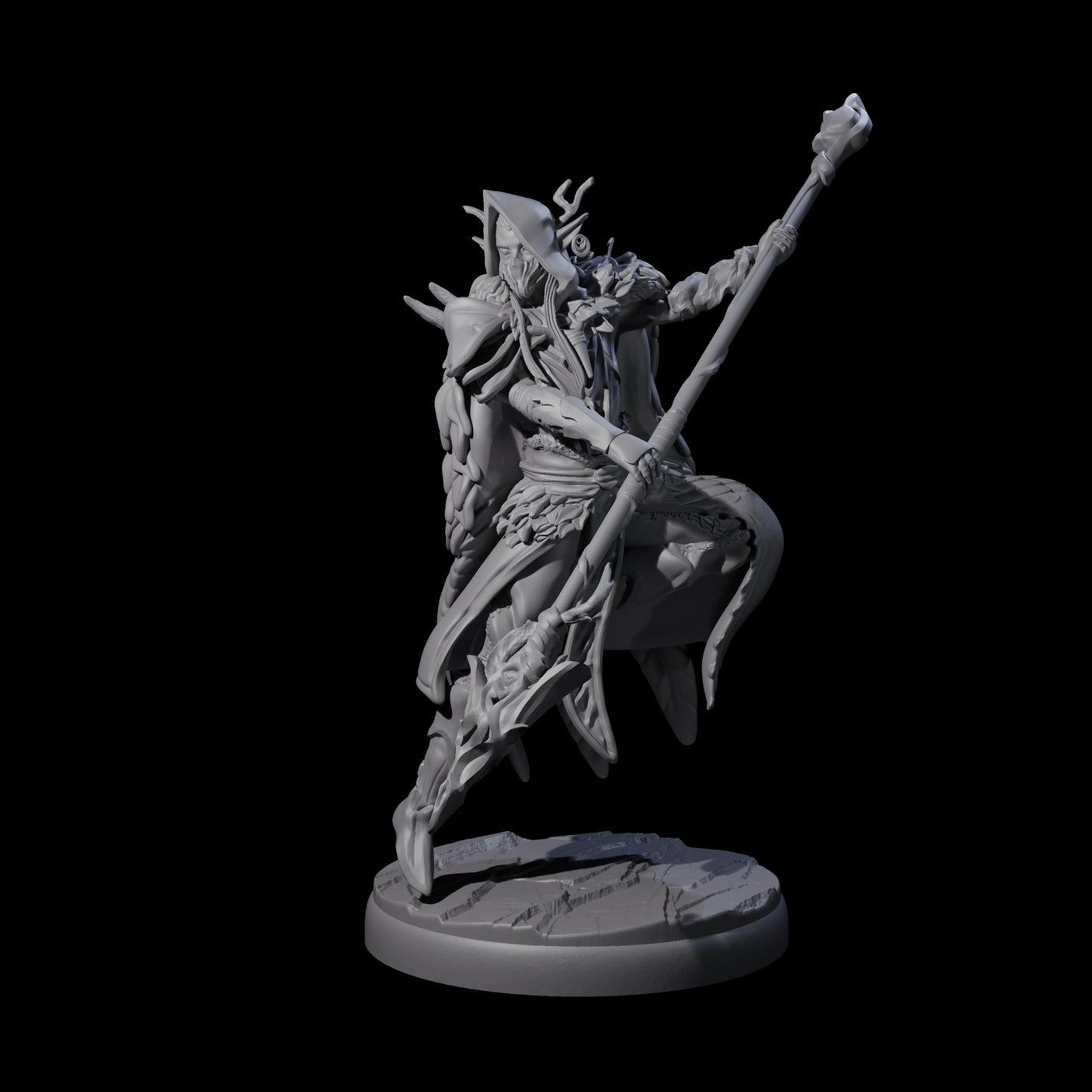 Leaping Dark Elf Underdark Guardian A Miniature for Dungeons and Dragons, Pathfinder or other TTRPGs