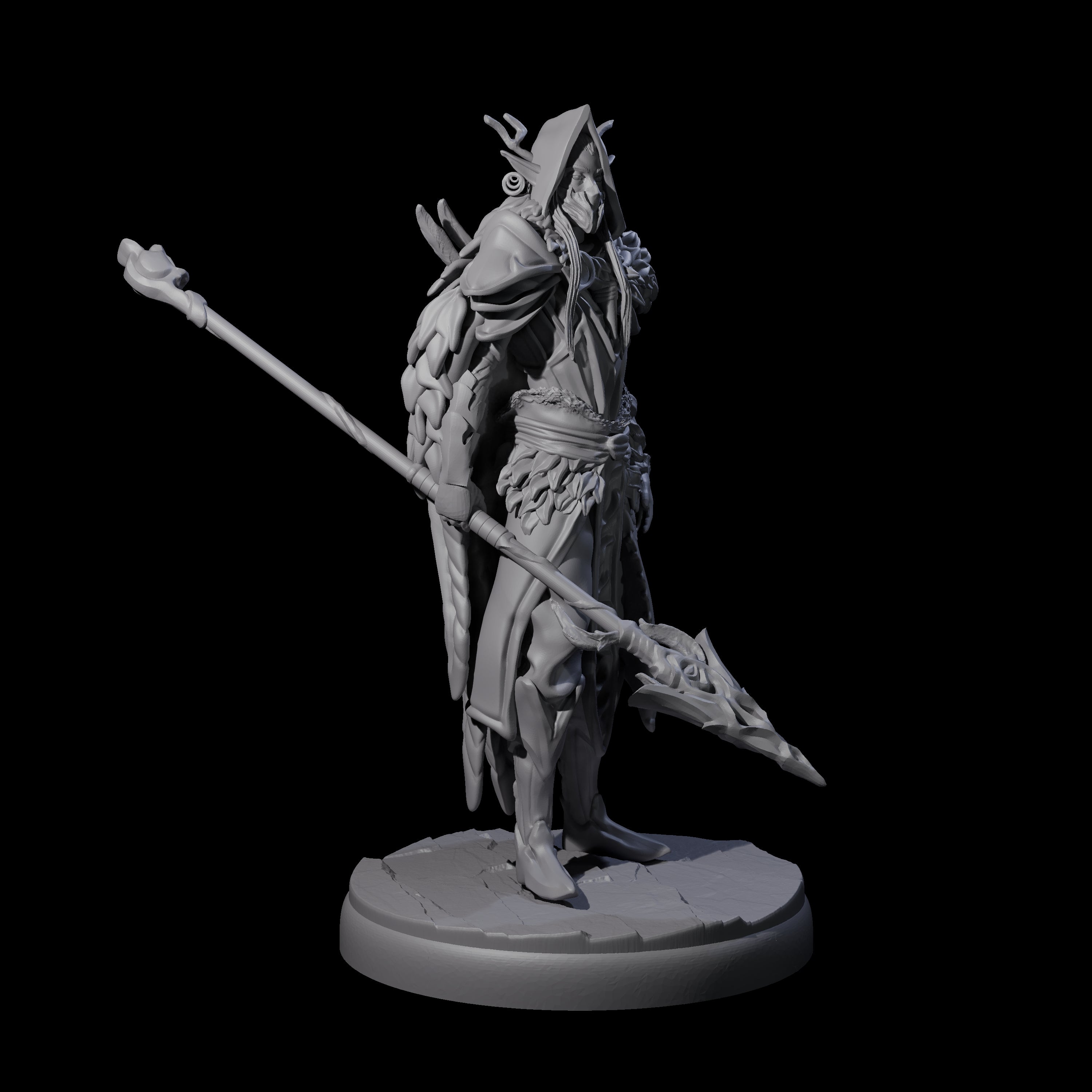 Leaping Dark Elf Underdark Guardian B Miniature for Dungeons and Dragons, Pathfinder or other TTRPGs