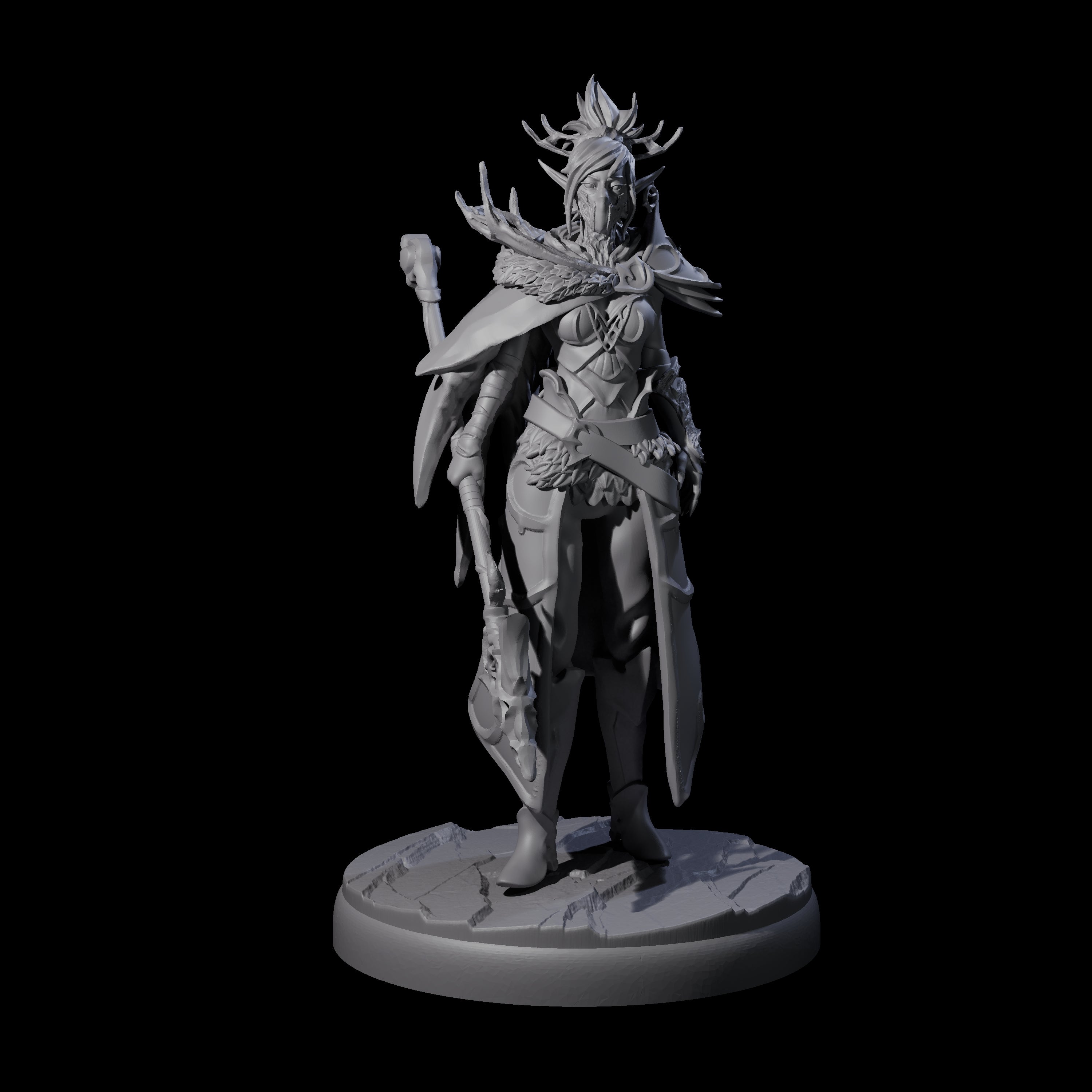Leaping Dark Elf Underdark Guardian D Miniature for Dungeons and Dragons, Pathfinder or other TTRPGs