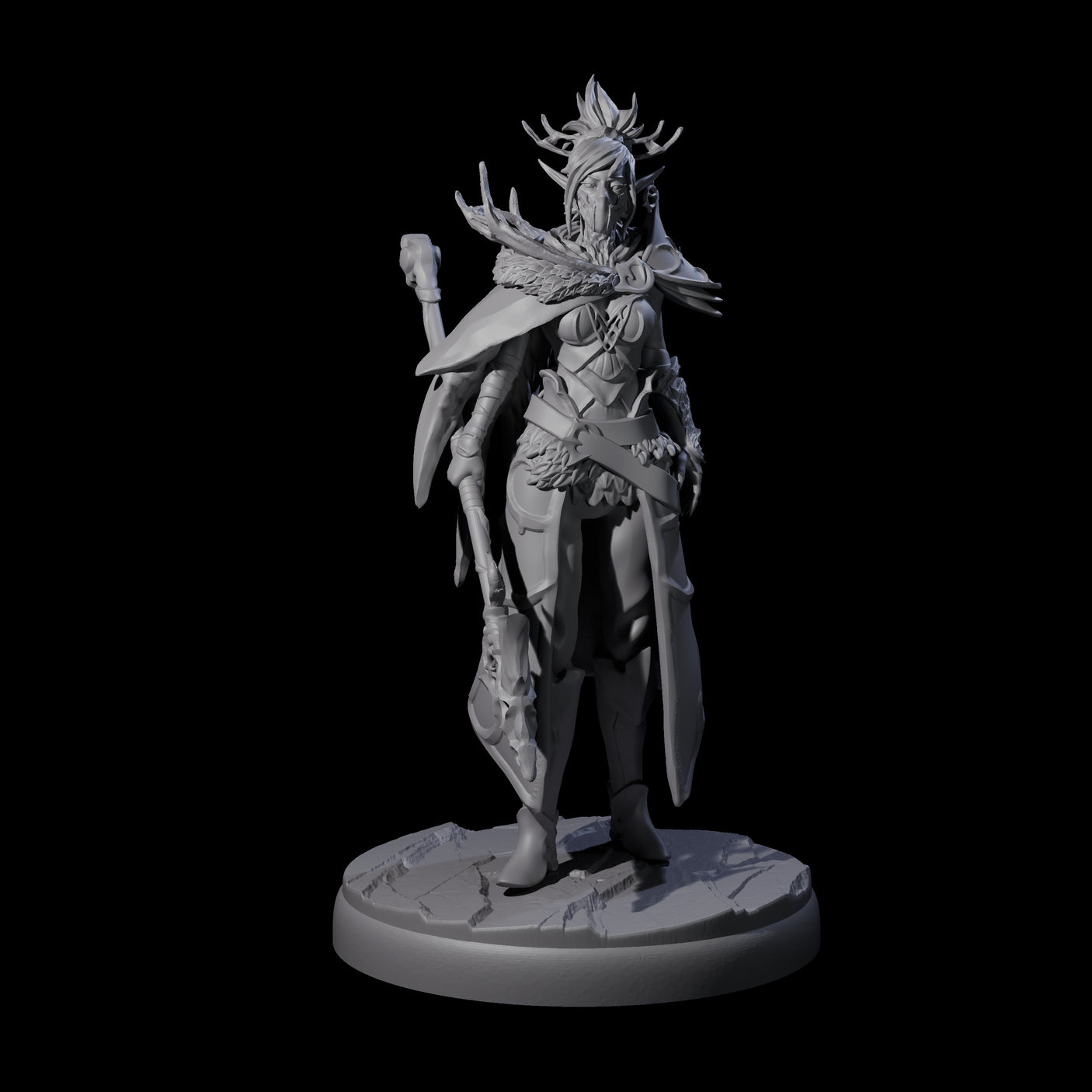 Leaping Dark Elf Underdark Guardian D Miniature for Dungeons and Dragons, Pathfinder or other TTRPGs