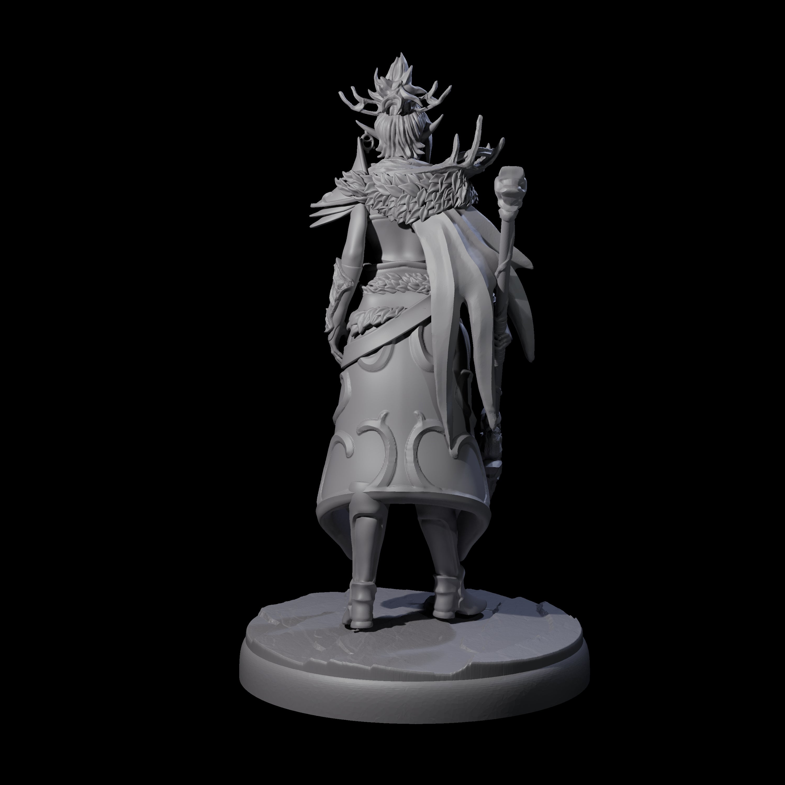 Leaping Dark Elf Underdark Guardian D Miniature for Dungeons and Dragons, Pathfinder or other TTRPGs