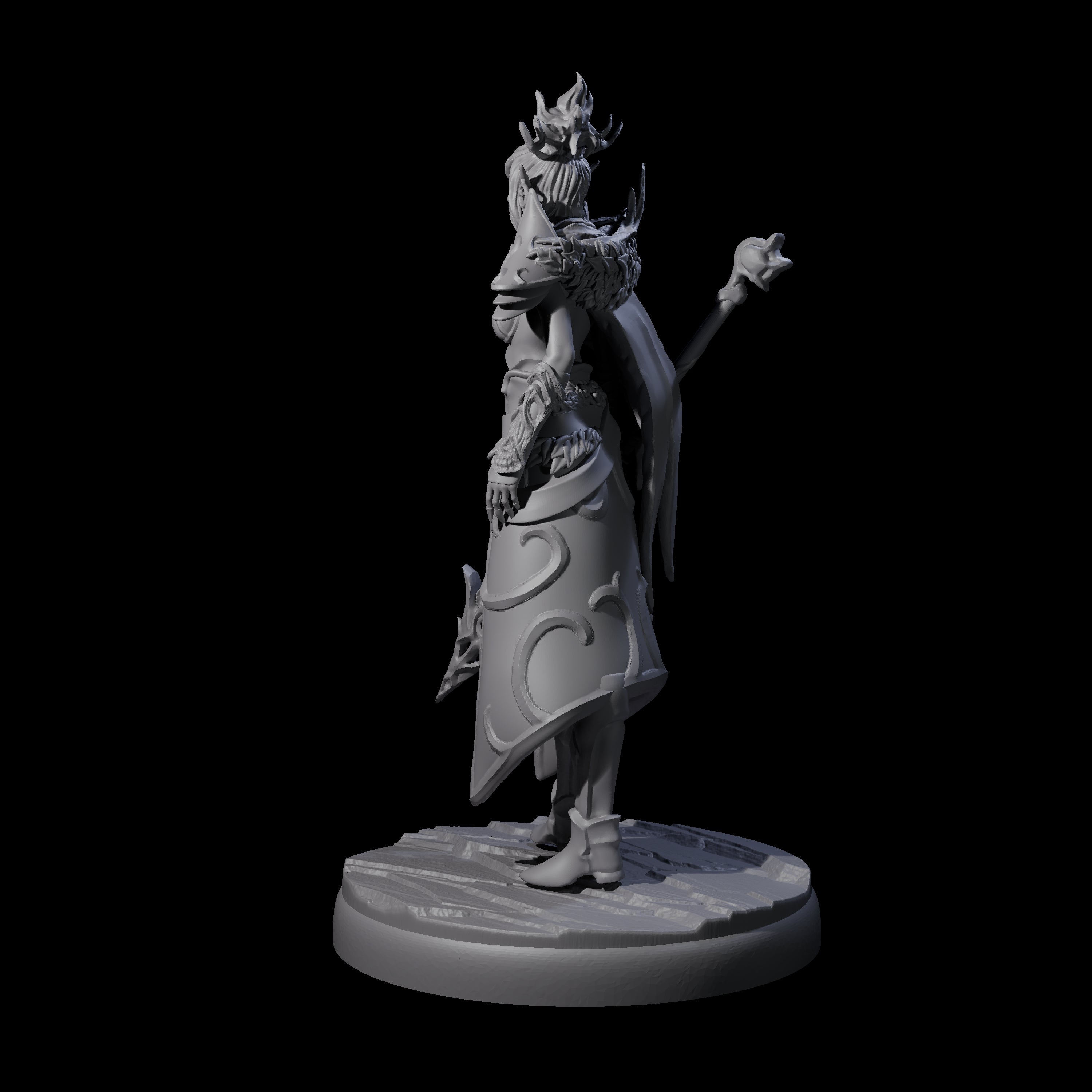 Leaping Dark Elf Underdark Guardian D Miniature for Dungeons and Dragons, Pathfinder or other TTRPGs
