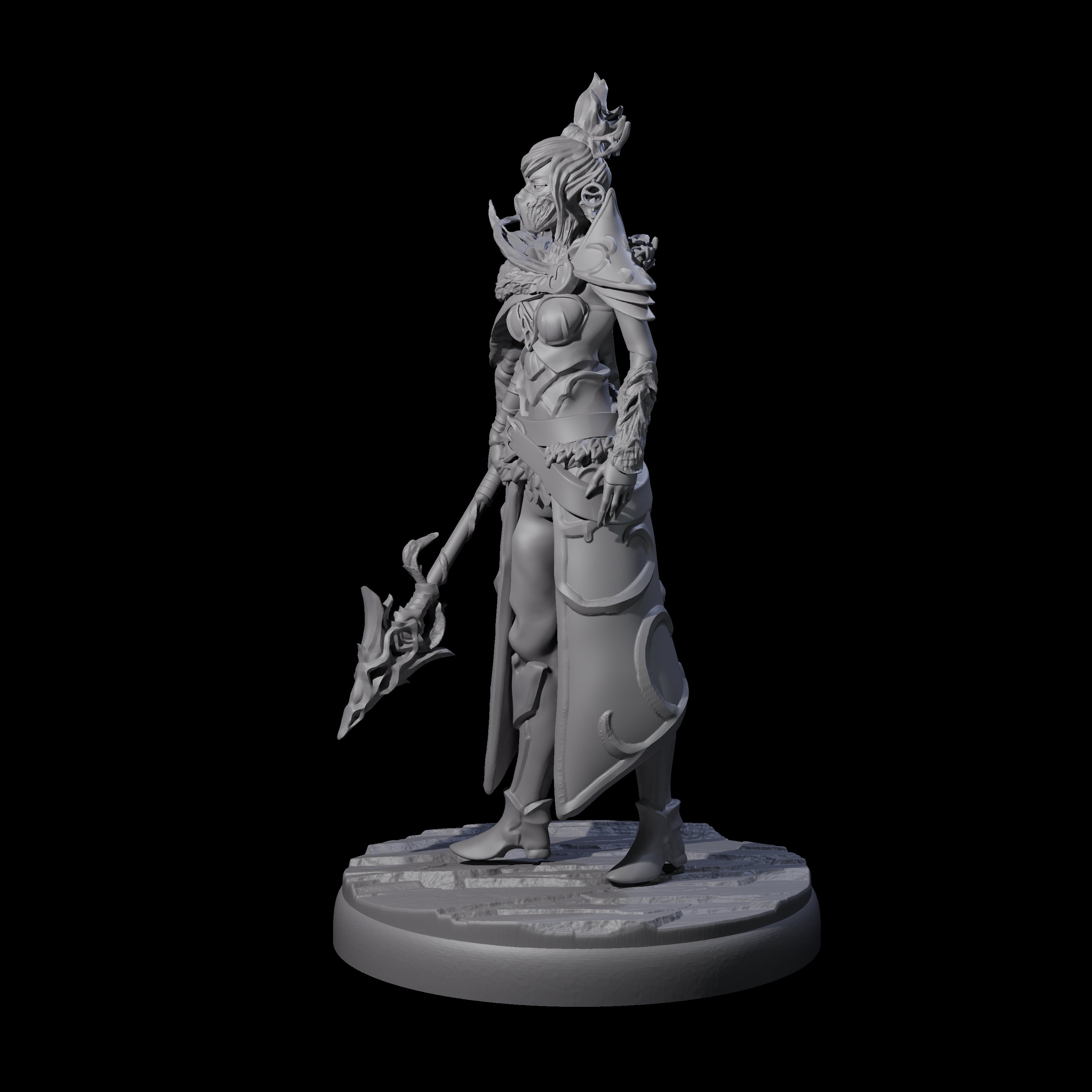 Leaping Dark Elf Underdark Guardian D Miniature for Dungeons and Dragons, Pathfinder or other TTRPGs