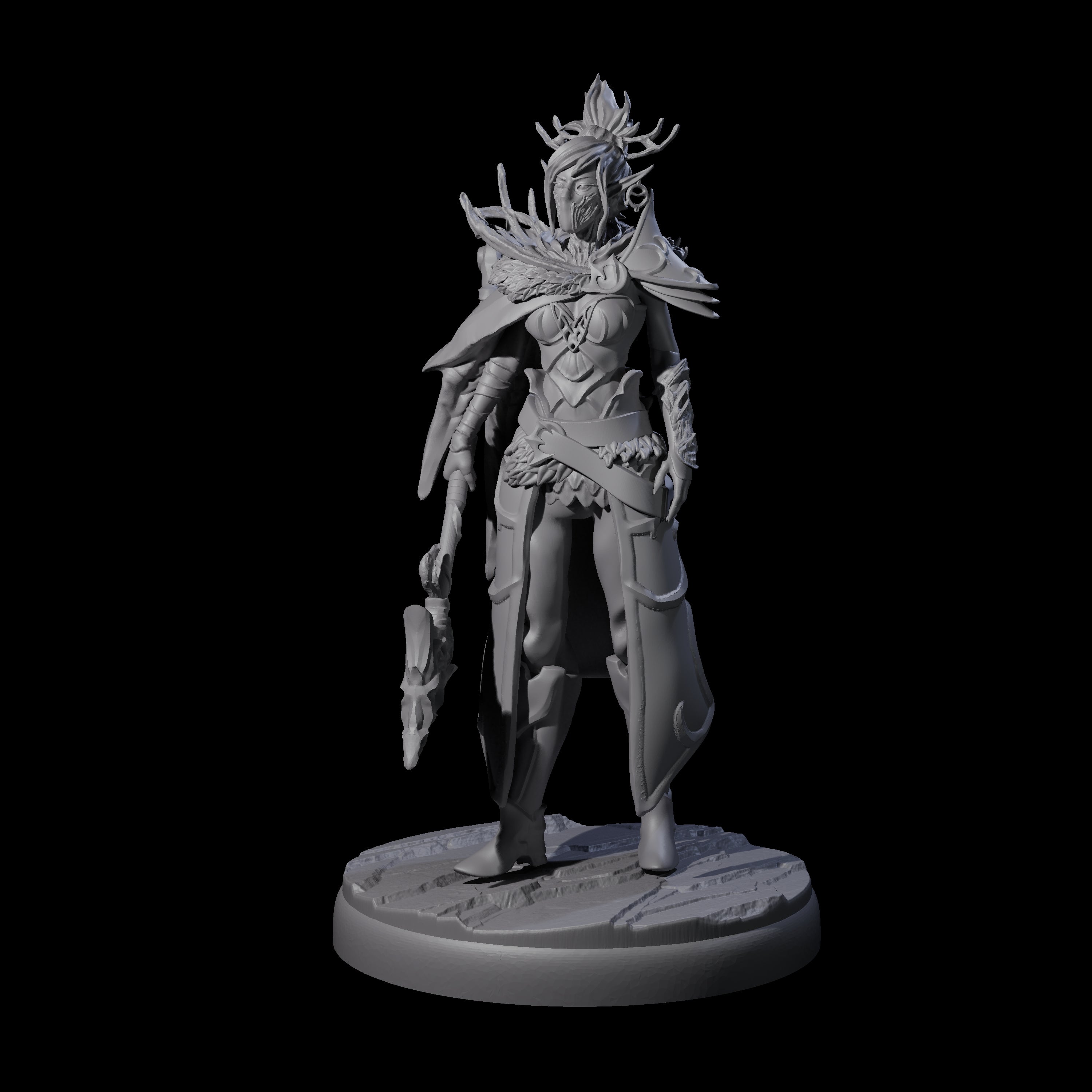 Leaping Dark Elf Underdark Guardian D Miniature for Dungeons and Dragons, Pathfinder or other TTRPGs