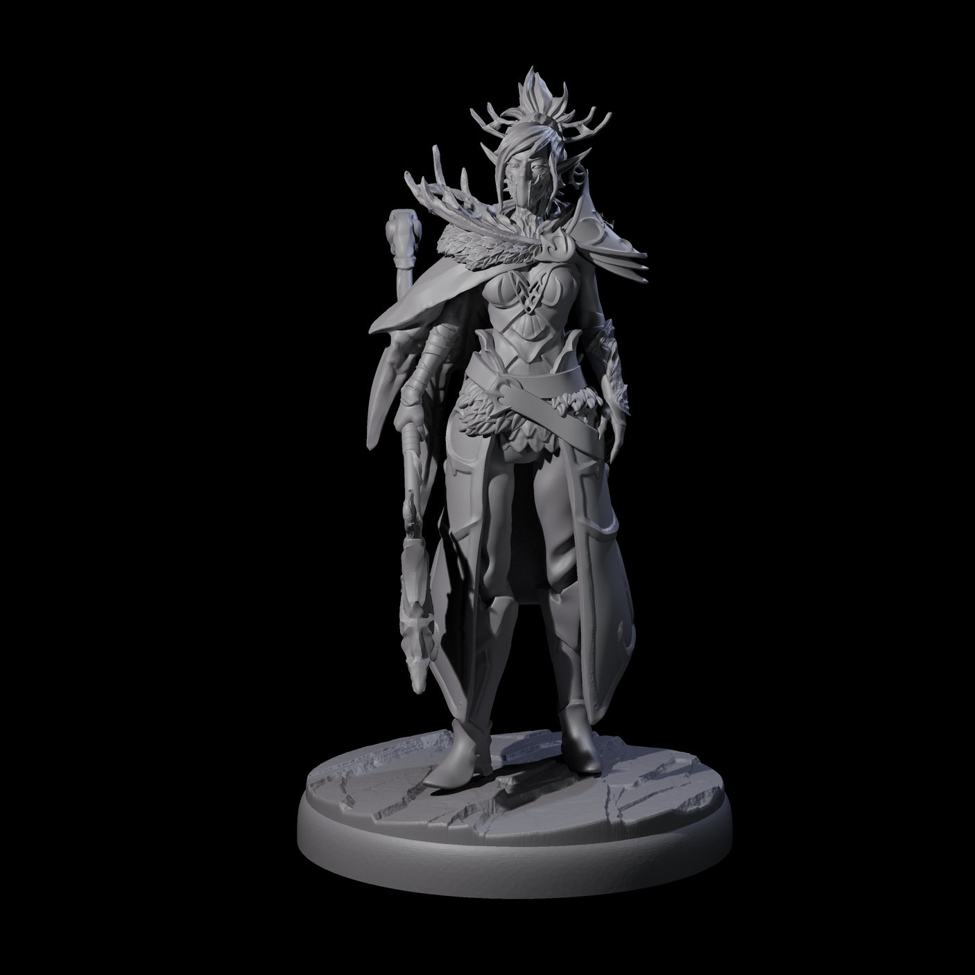 Leaping Dark Elf Underdark Guardian D Miniature for Dungeons and Dragons, Pathfinder or other TTRPGs