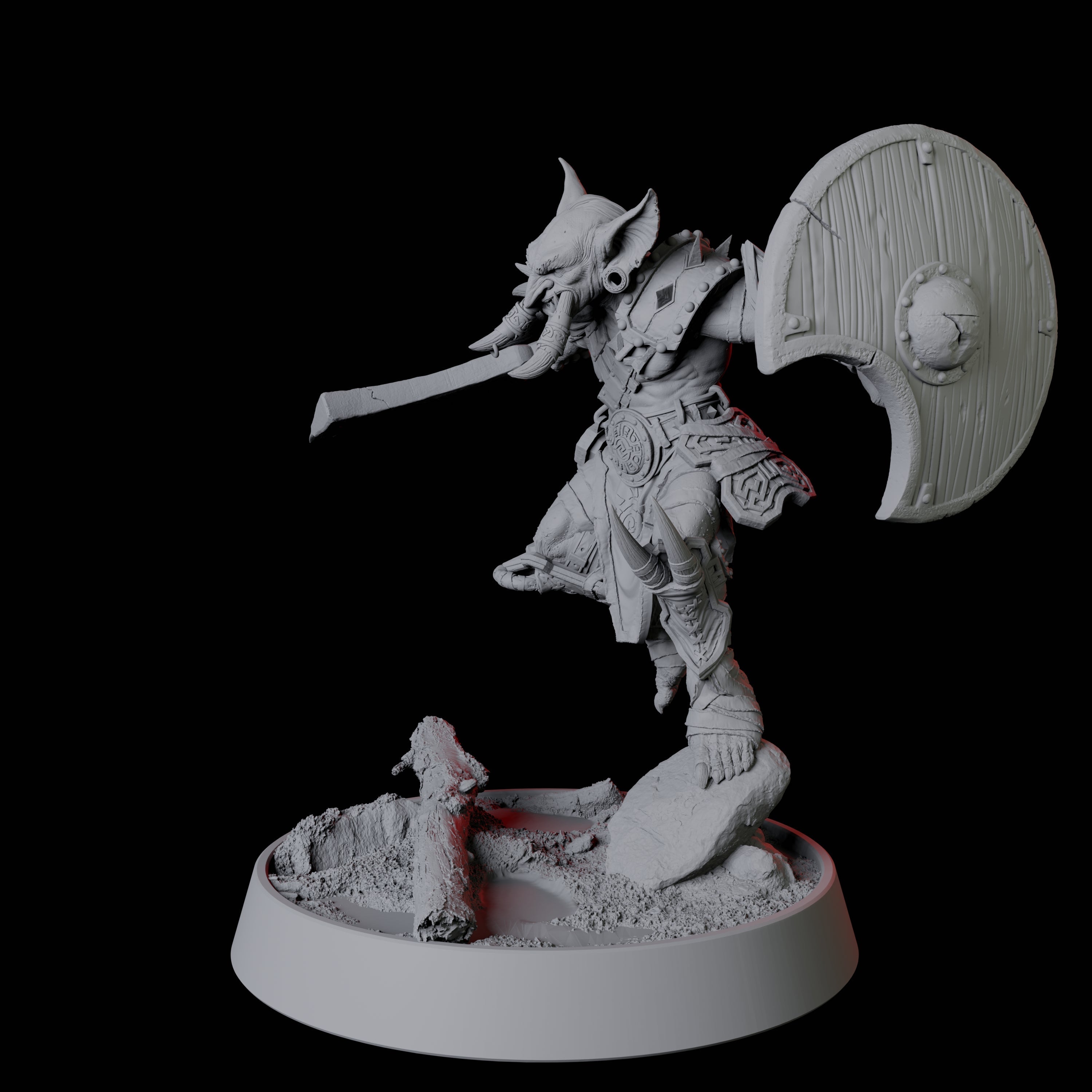 Leaping Goblin Spearman Miniature for Dungeons and Dragons, Pathfinder or other TTRPGs