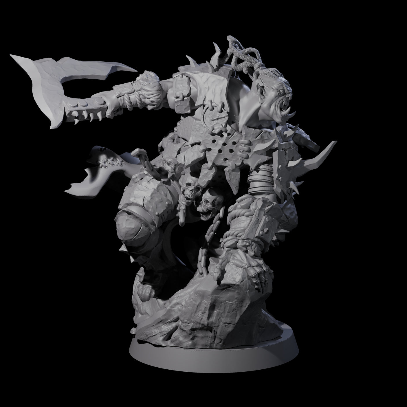 Leaping Orc Warlord Miniature for Dungeons and Dragons, Pathfinder or other TTRPGs