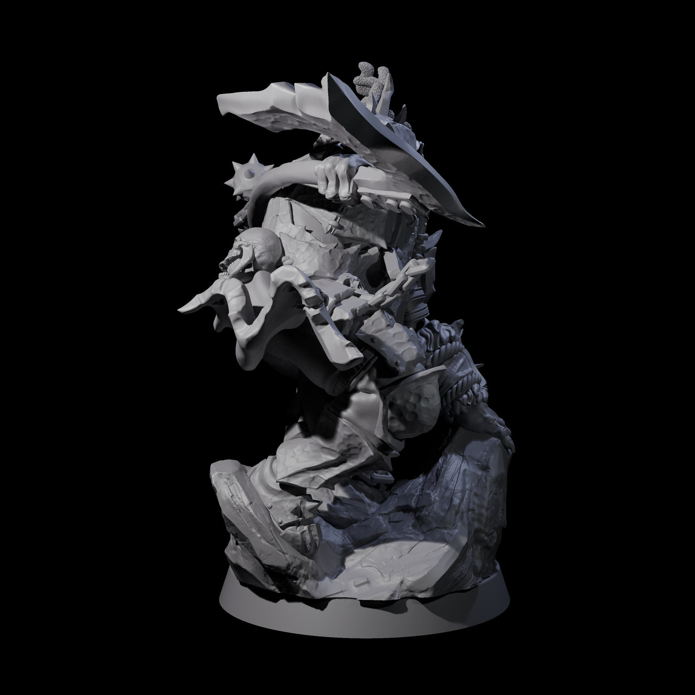 Leaping Orc Warlord Miniature for Dungeons and Dragons, Pathfinder or other TTRPGs