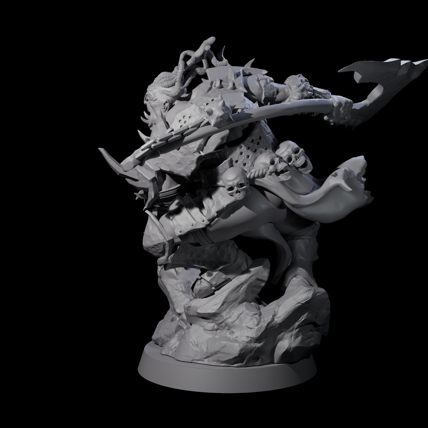 Leaping Orc Warlord Miniature for Dungeons and Dragons, Pathfinder or other TTRPGs