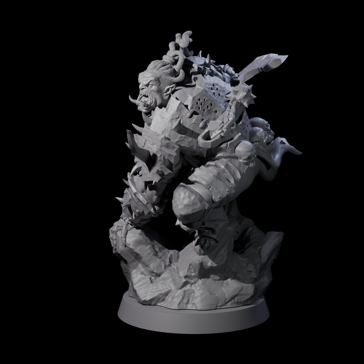 Leaping Orc Warlord Miniature for Dungeons and Dragons, Pathfinder or other TTRPGs