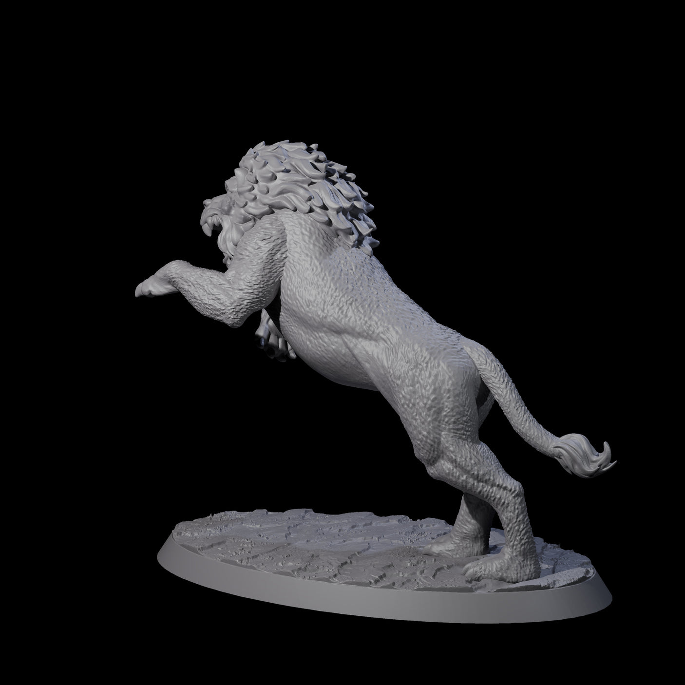Leaping Rabid Lion Miniature for Dungeons and Dragons, Pathfinder or other TTRPGs