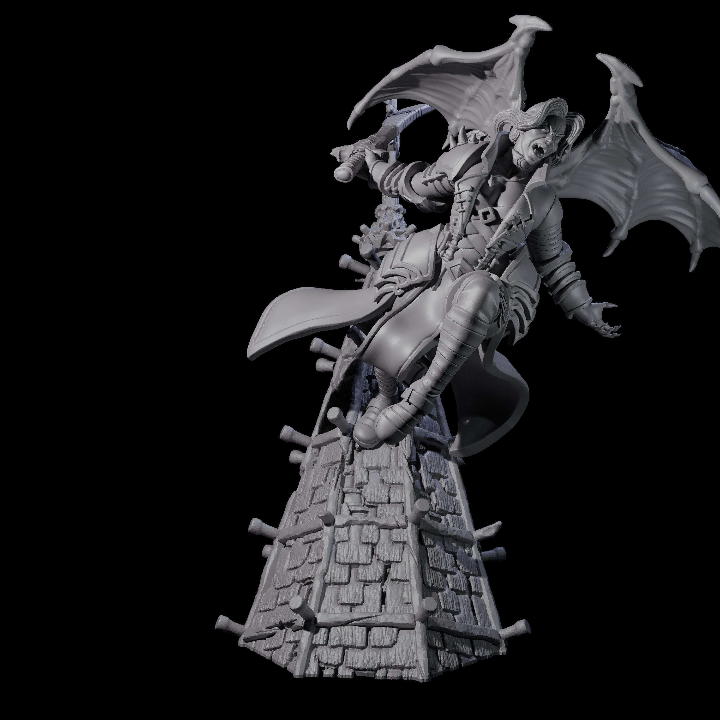Leaping Striking Vampire Spawn Miniature for Dungeons and Dragons, Pathfinder or other TTRPGs
