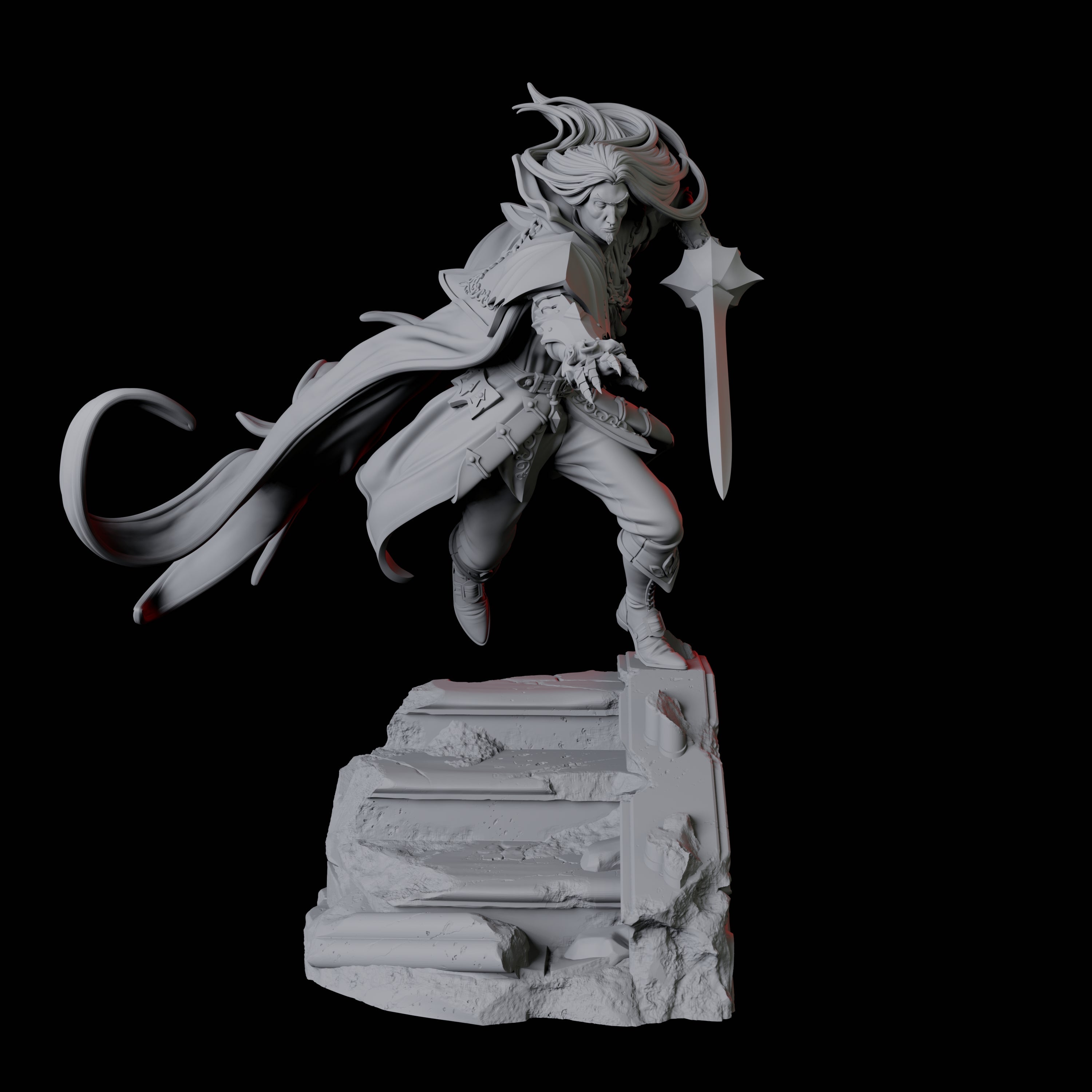 Leaping Swashbuckler Miniature for Dungeons and Dragons, Pathfinder or other TTRPGs