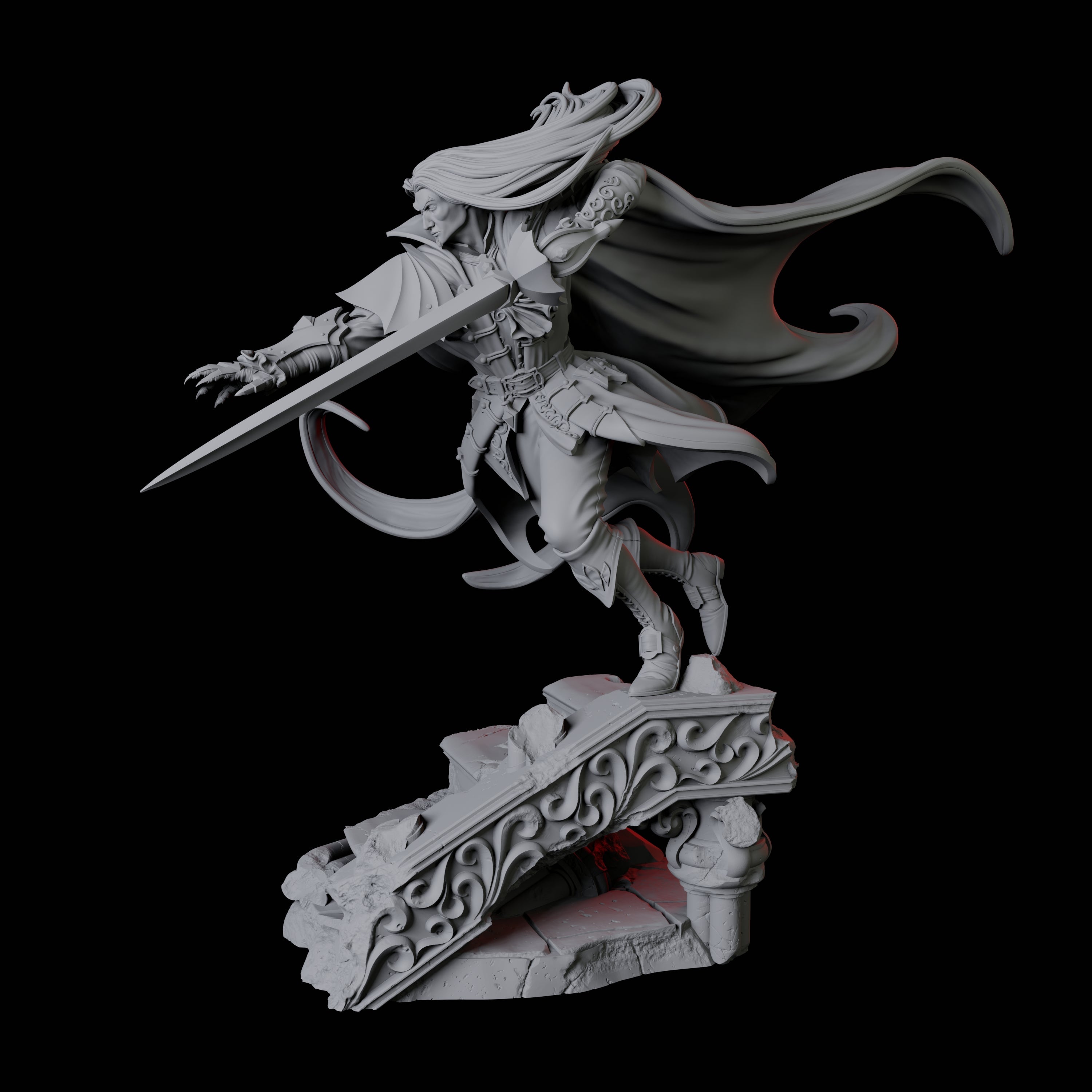 Leaping Swashbuckler Miniature for Dungeons and Dragons, Pathfinder or other TTRPGs