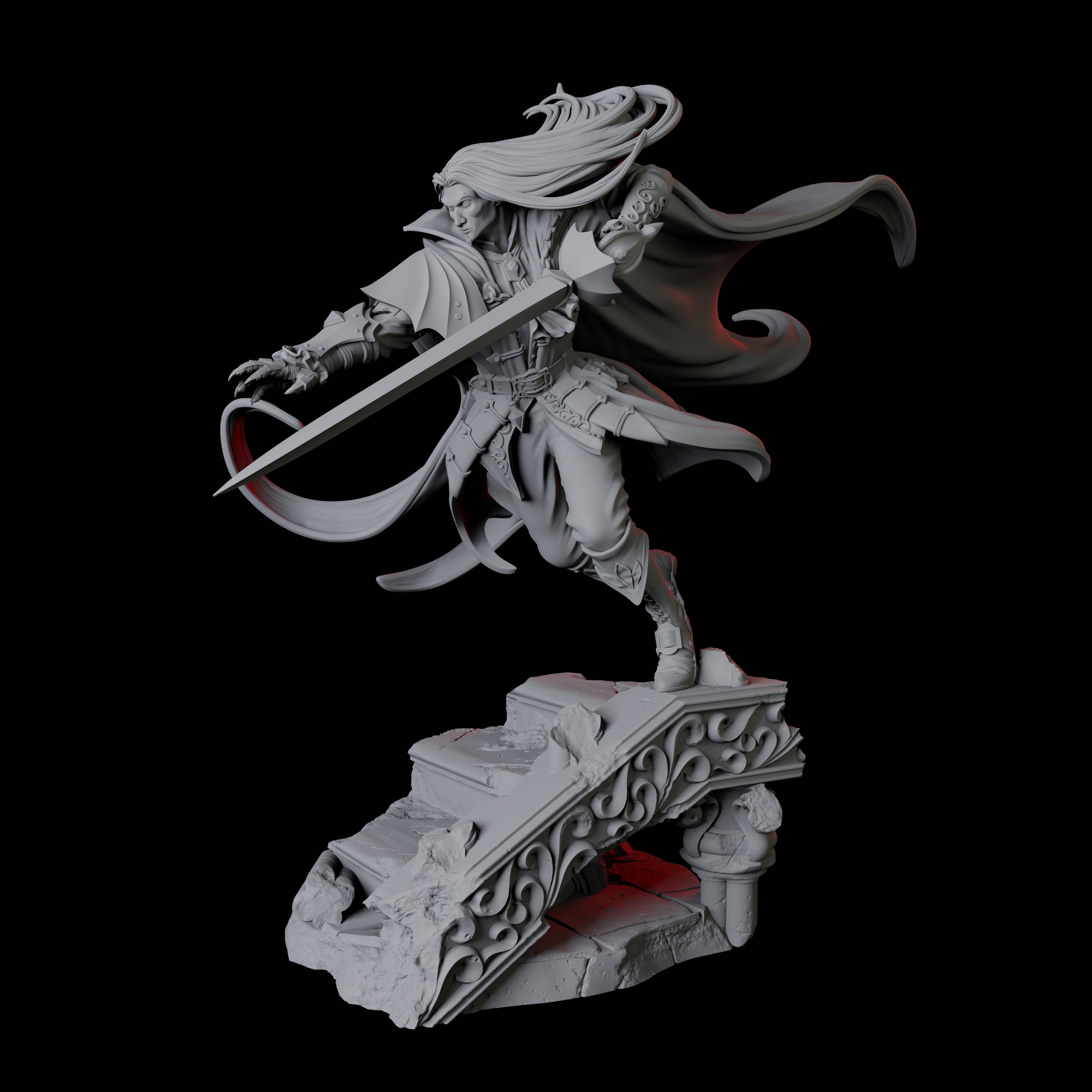 Leaping Swashbuckler Miniature for Dungeons and Dragons, Pathfinder or other TTRPGs