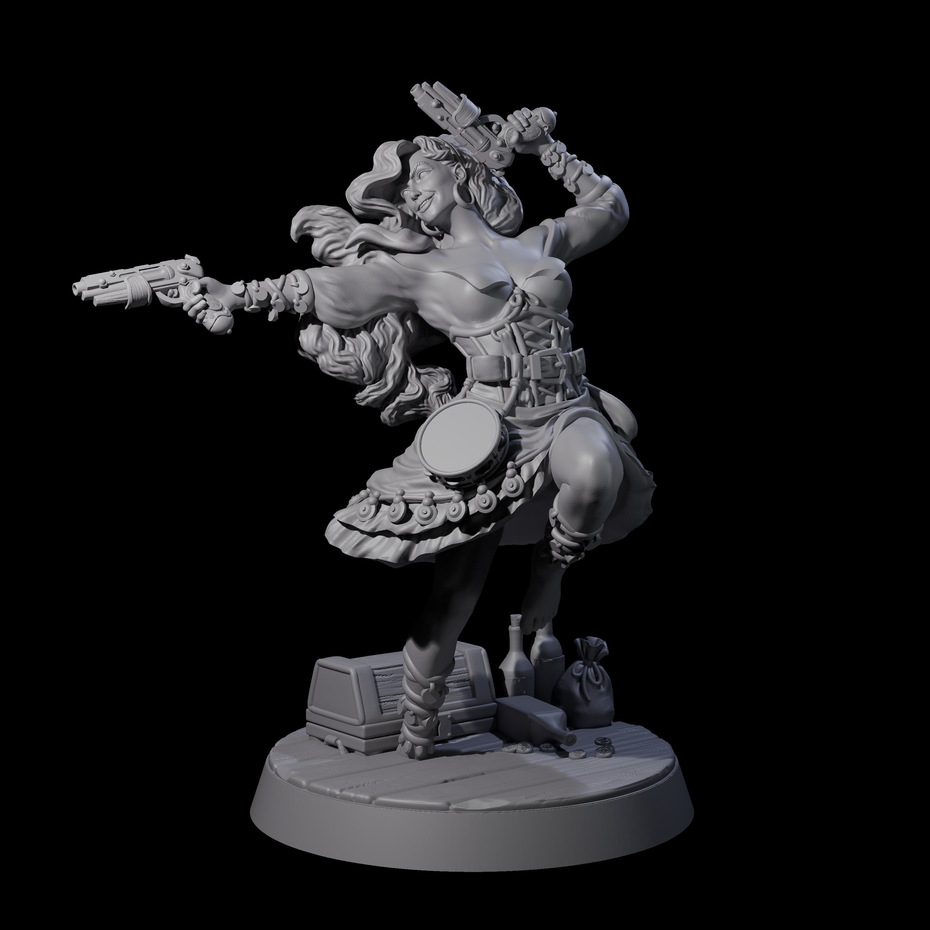 Leaping Swashbulker Maiden Miniature for Dungeons and Dragons, Pathfinder or other TTRPGs