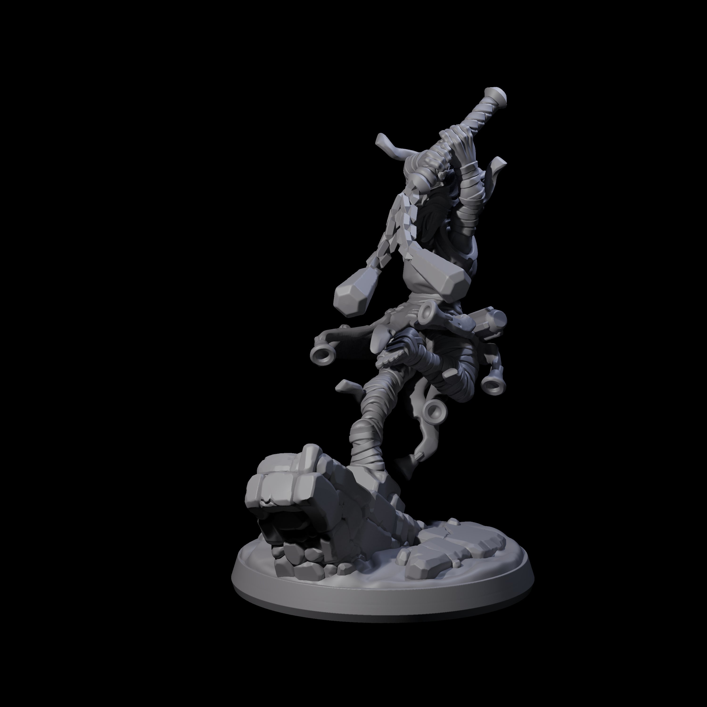 Leaping Warrior Priest Miniature for Dungeons and Dragons, Pathfinder or other TTRPGs