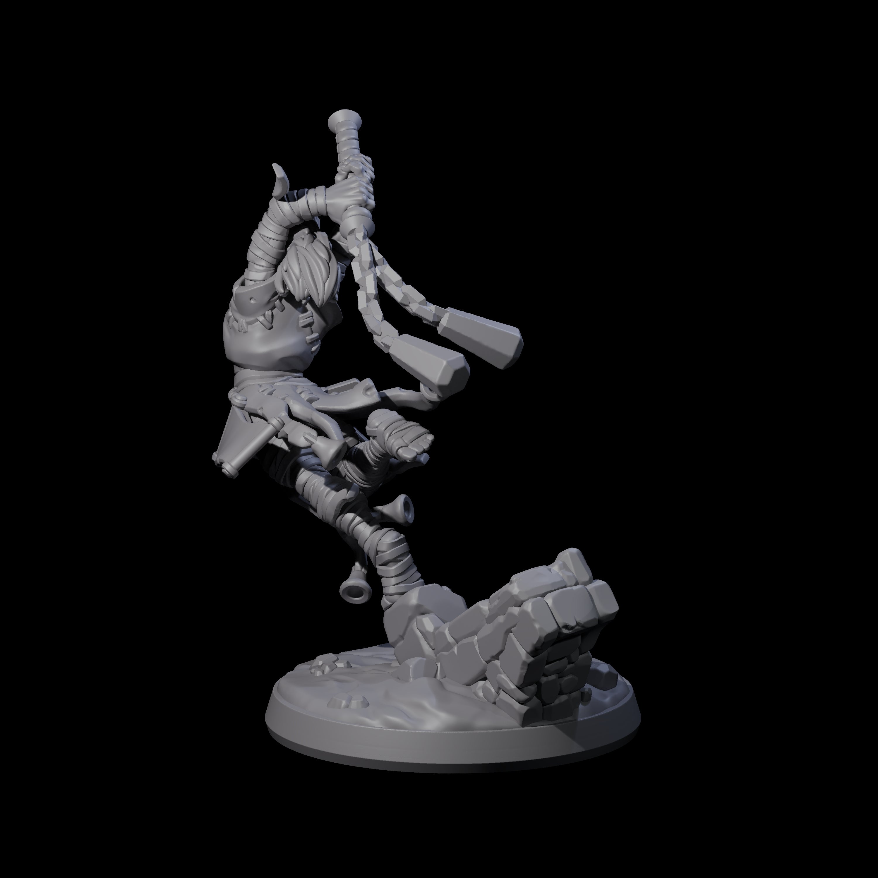 Leaping Warrior Priest Miniature for Dungeons and Dragons, Pathfinder or other TTRPGs